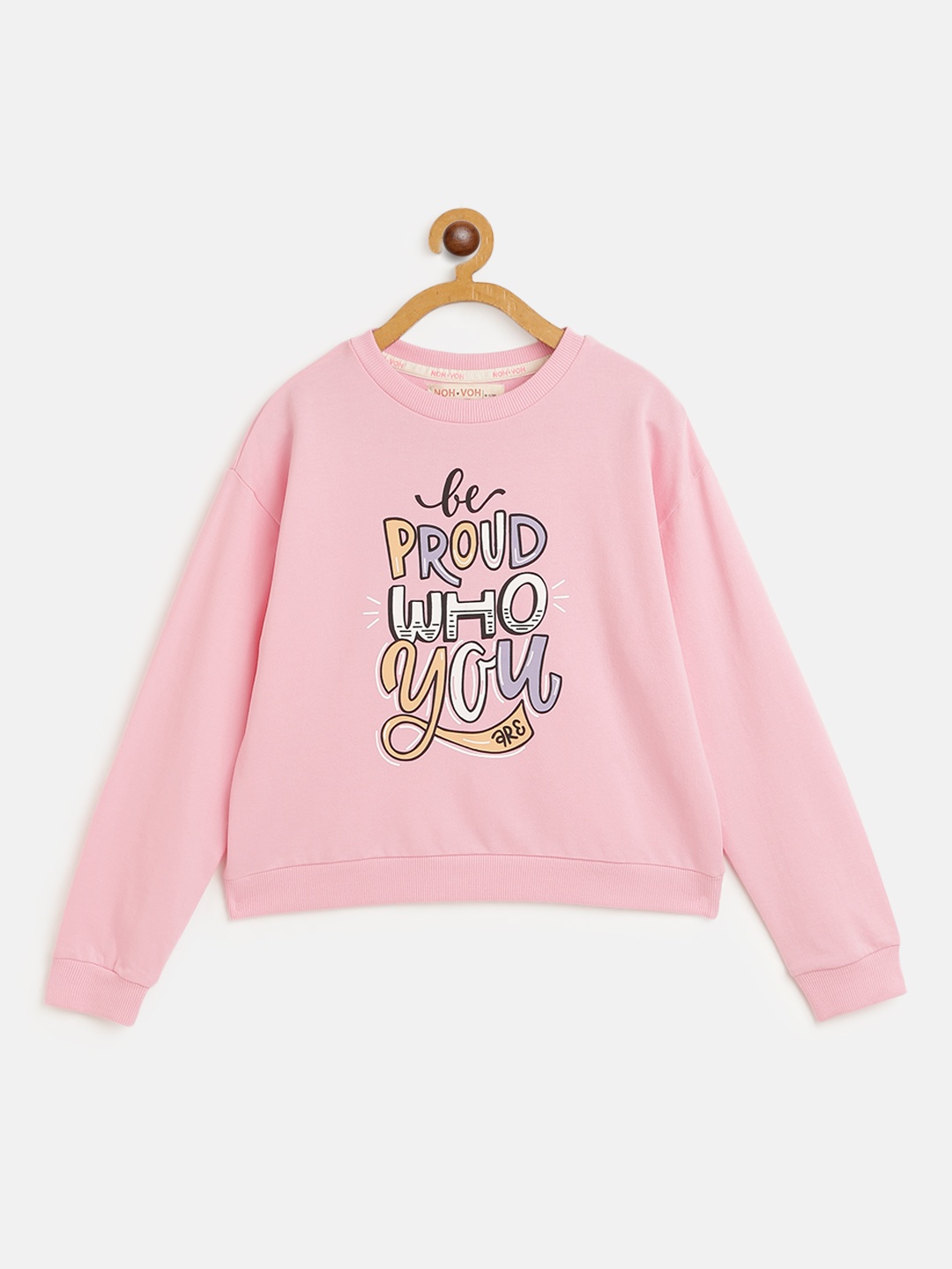 

Noh Voh - SASSAFRAS Kids Girls Pink Printed Sweatshirt