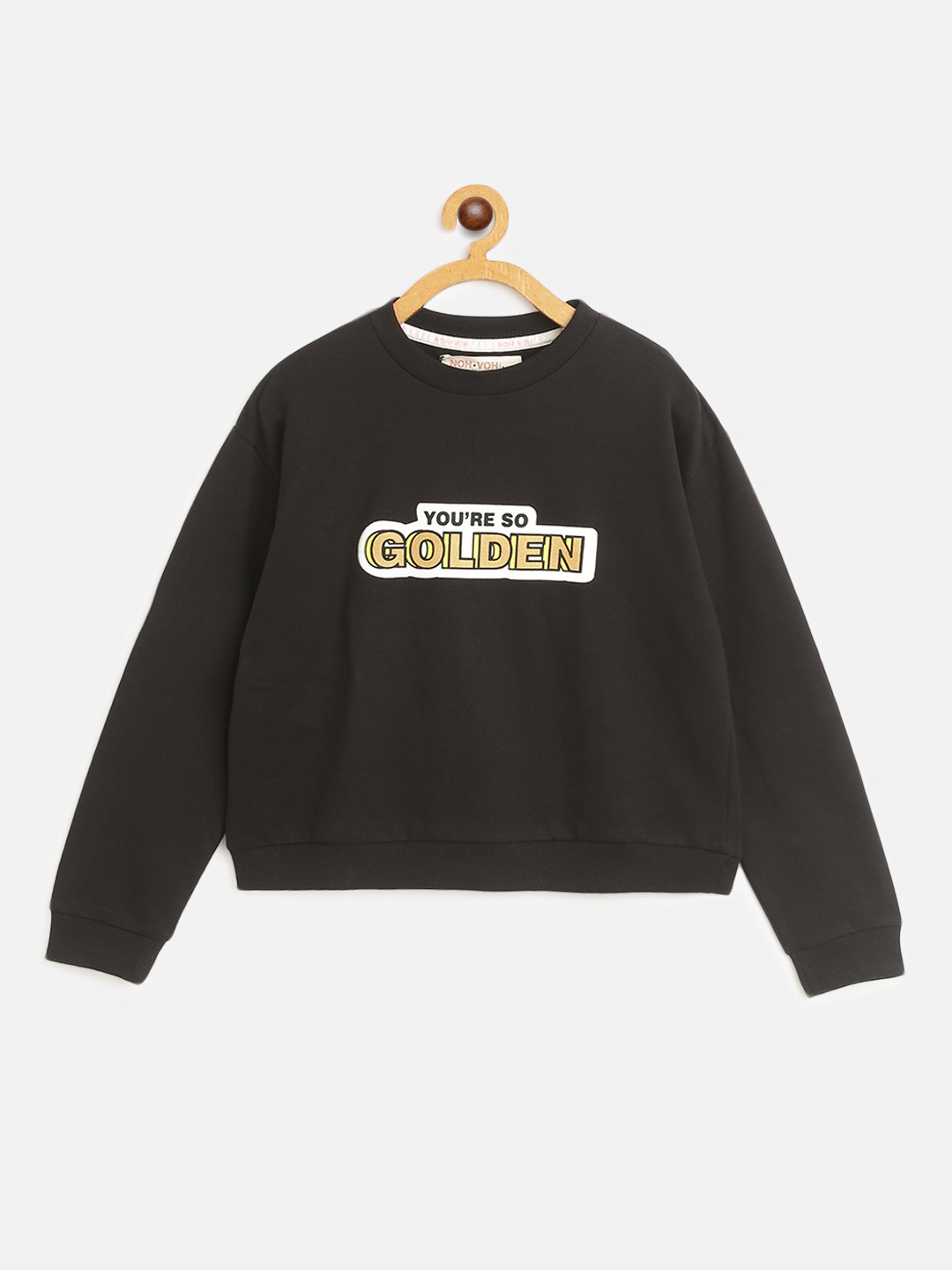 

Noh Voh - SASSAFRAS Kids Girls Black Printed Sweatshirt