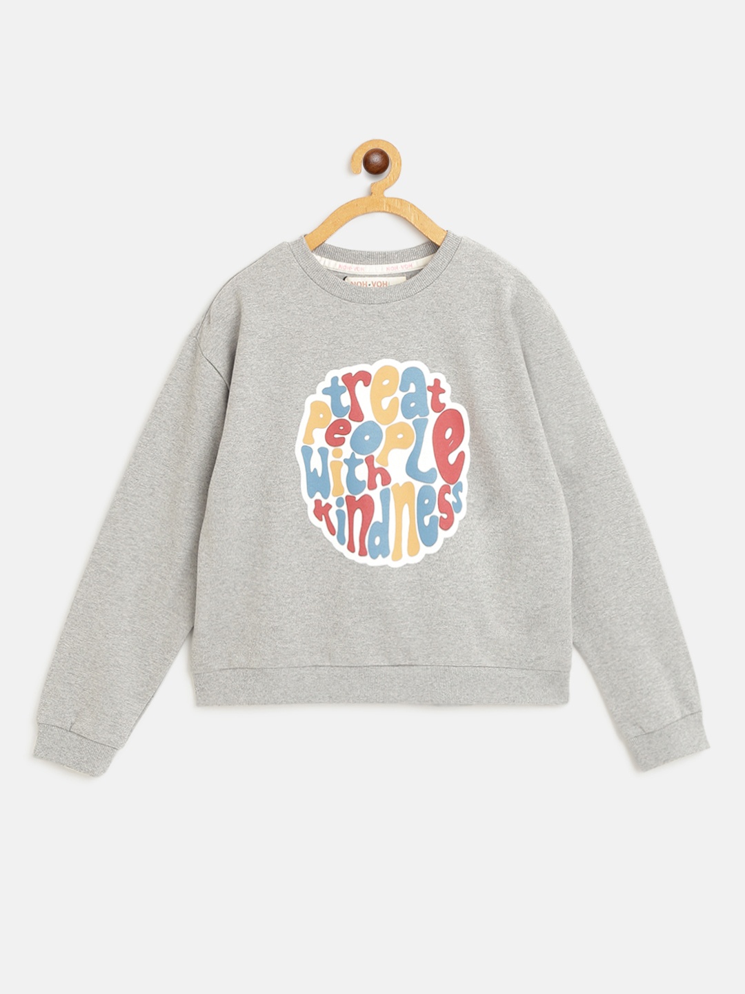 

Noh Voh - SASSAFRAS Kids Girls Grey Printed Sweatshirt