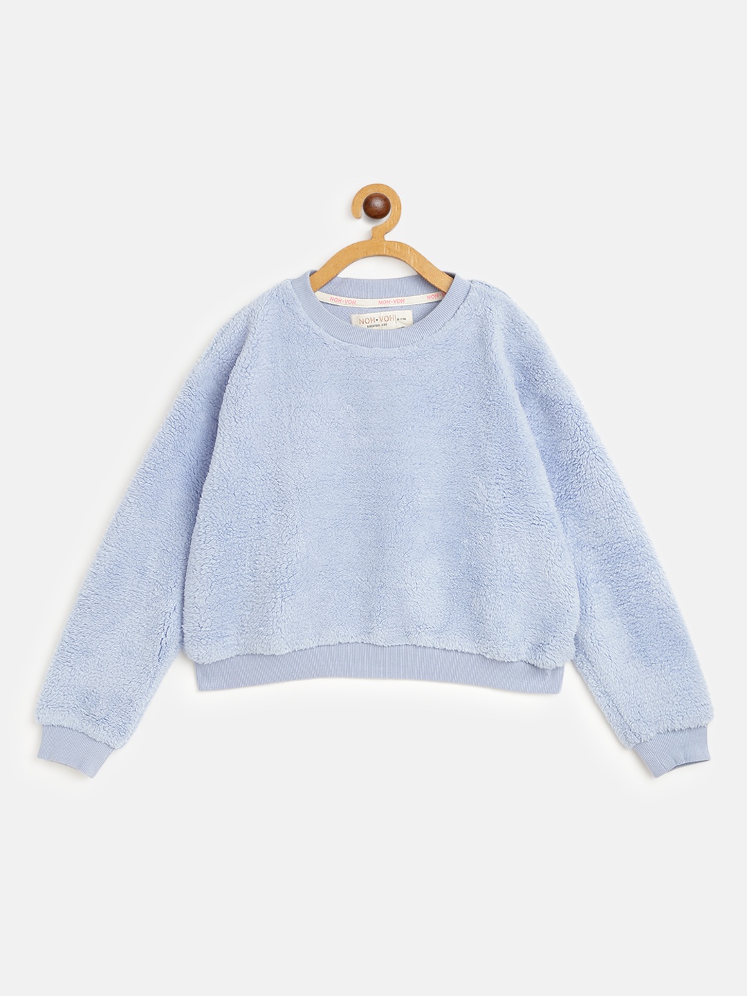 

Noh Voh - SASSAFRAS Kids Girls Blue Faux Fur Sweatshirt