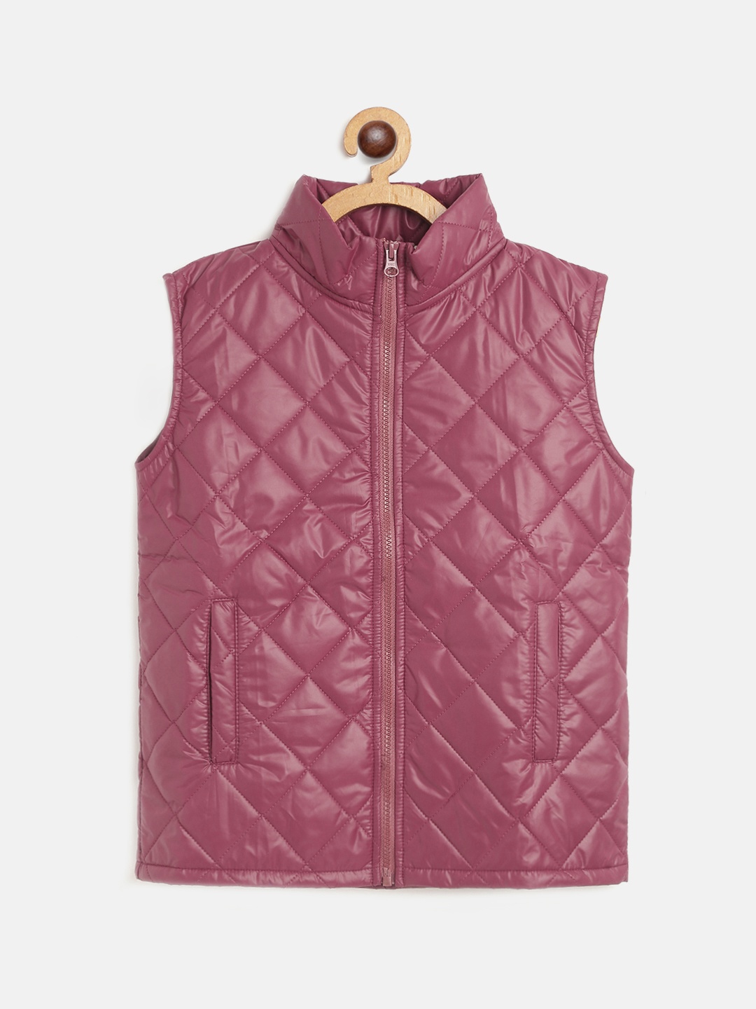

Noh Voh - SASSAFRAS Kids Girls Mauve Solid Quilted Jacket