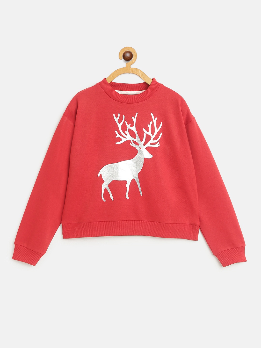 

Noh Voh - SASSAFRAS Kids Girls Red Printed Sweatshirt