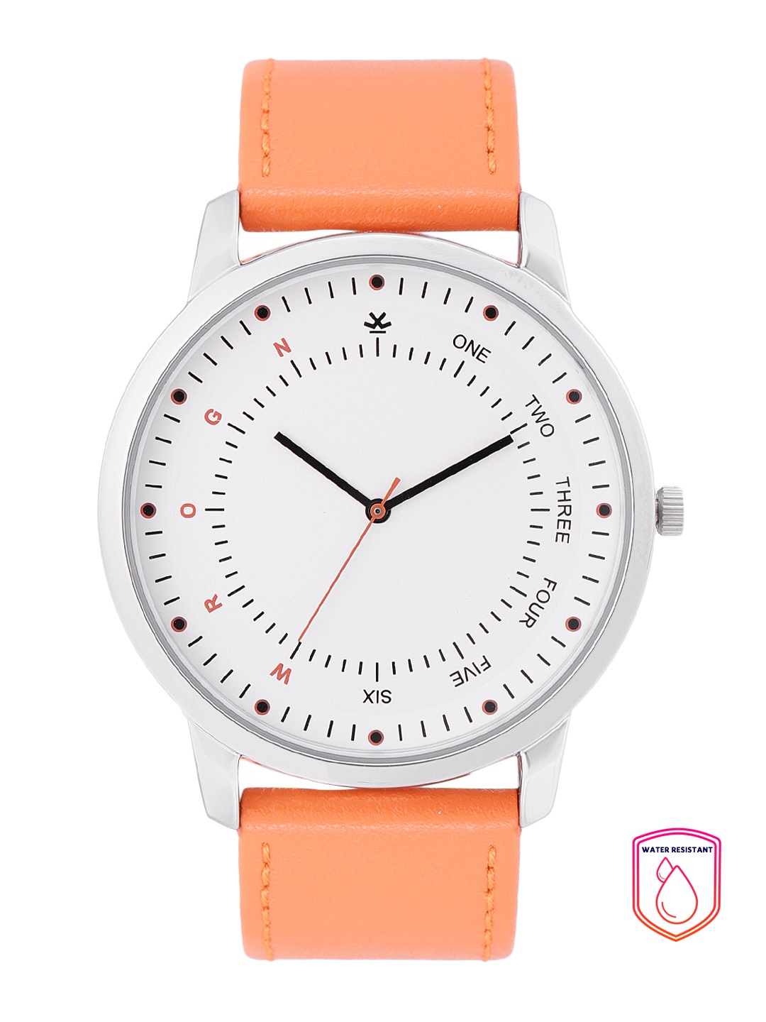 

WROGN Men White Printed Dial & Orange Leather Straps Analogue Watch WRG00103B