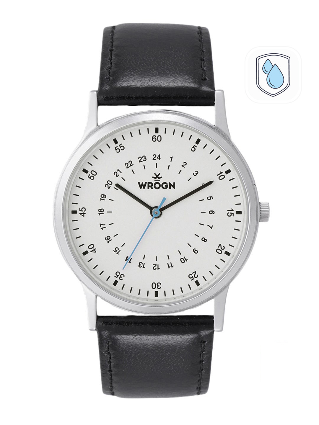 

WROGN Men White Dial & Black Leather Straps Analogue Watch WRG00105C