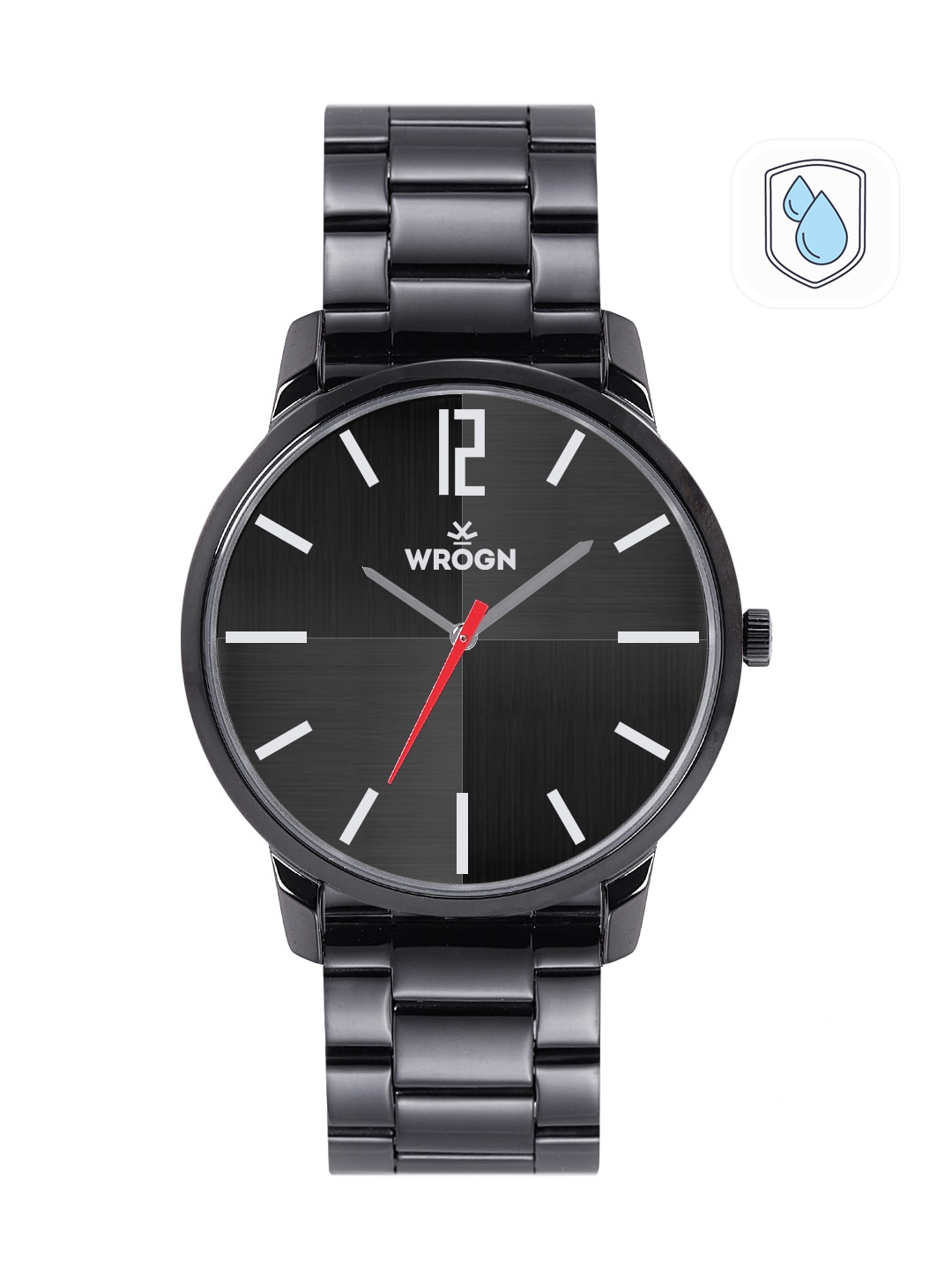 

WROGN Men Black Dial & Bracelet Style Straps Analogue Watch WRG00107B