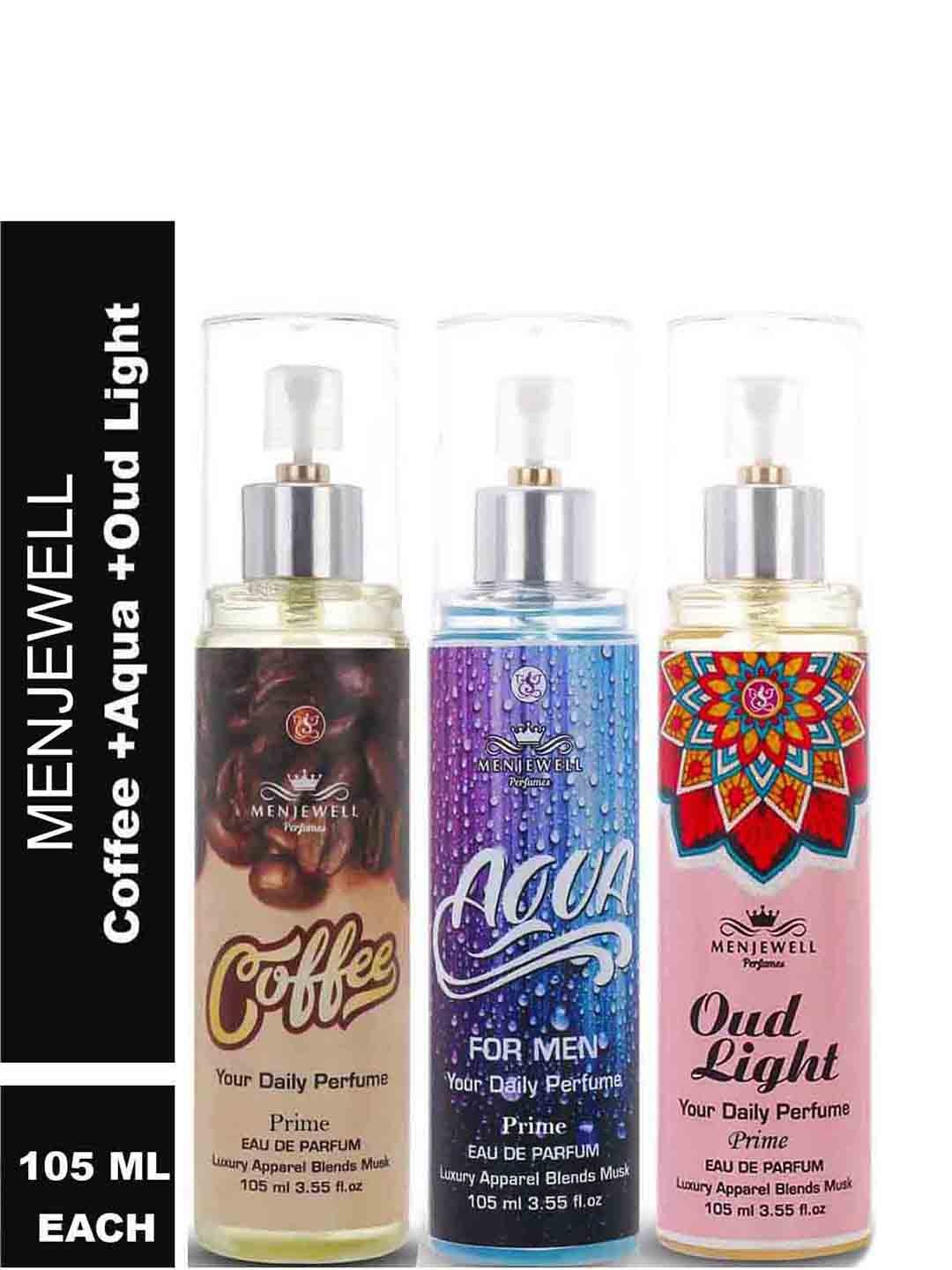 

Menjewell Men Pack of 3 Perfume 315ml, Transparent