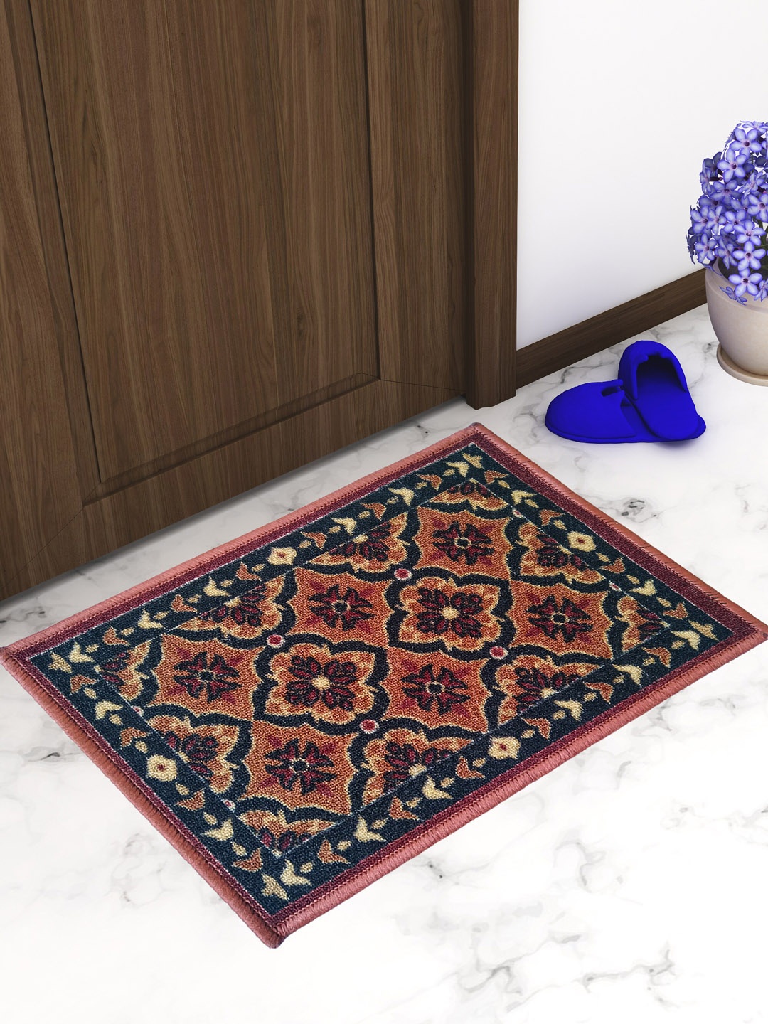 

Athom Trendz Set Of 3 Brown & Black Self-Design Anti-Skid Doormats