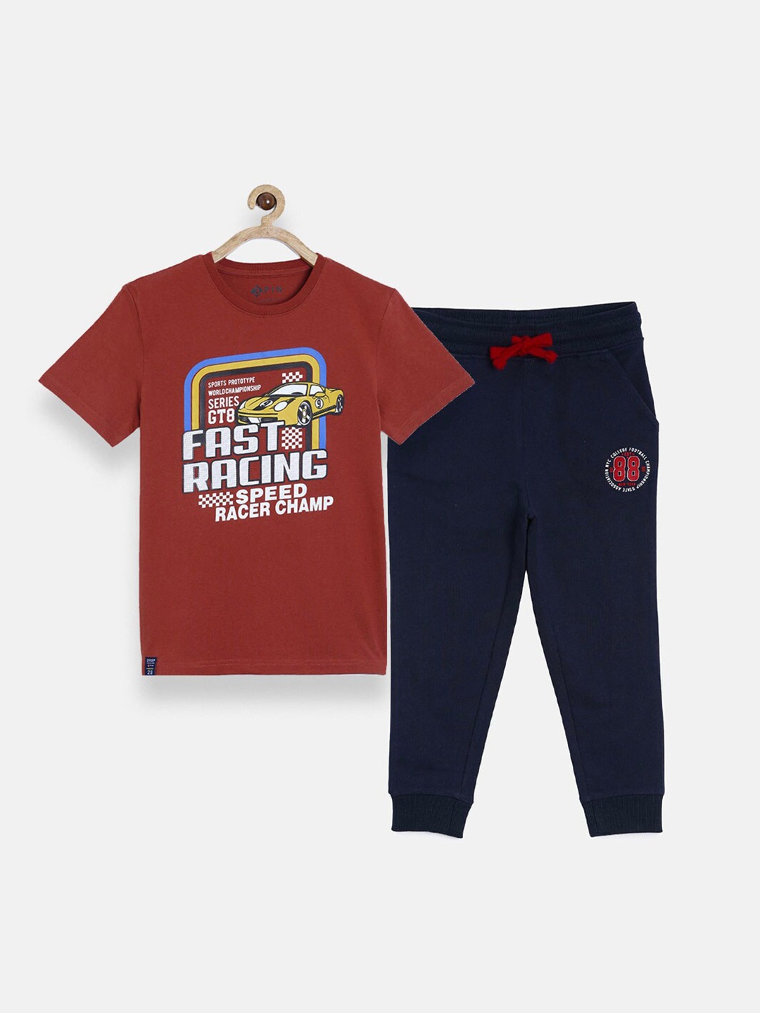 

3PIN Boys Red & Blue Printed T-shirt with Jogger