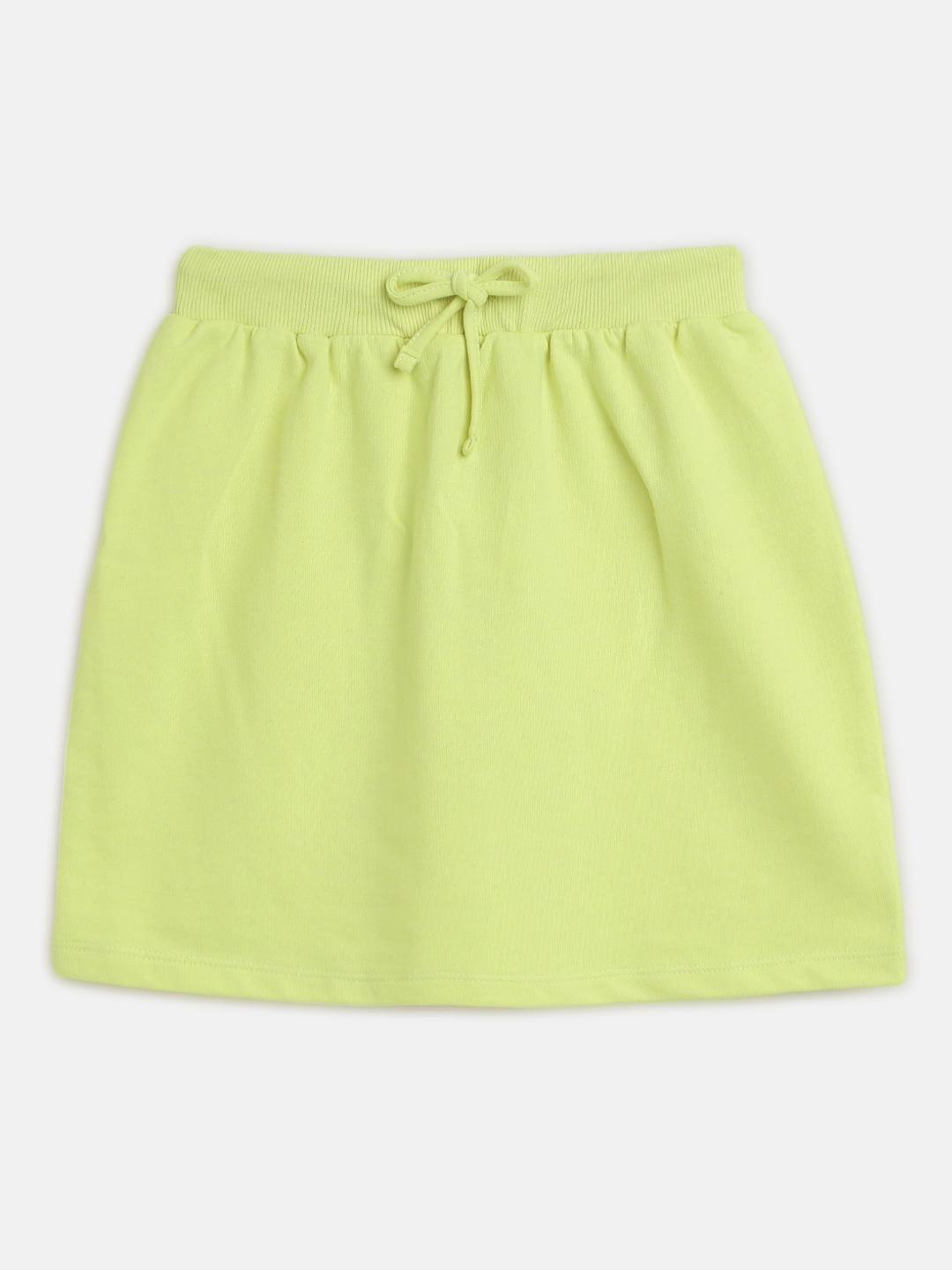 

Noh.Voh - SASSAFRAS Kids Girls Green Solid A- Line Terry MIni Skirt