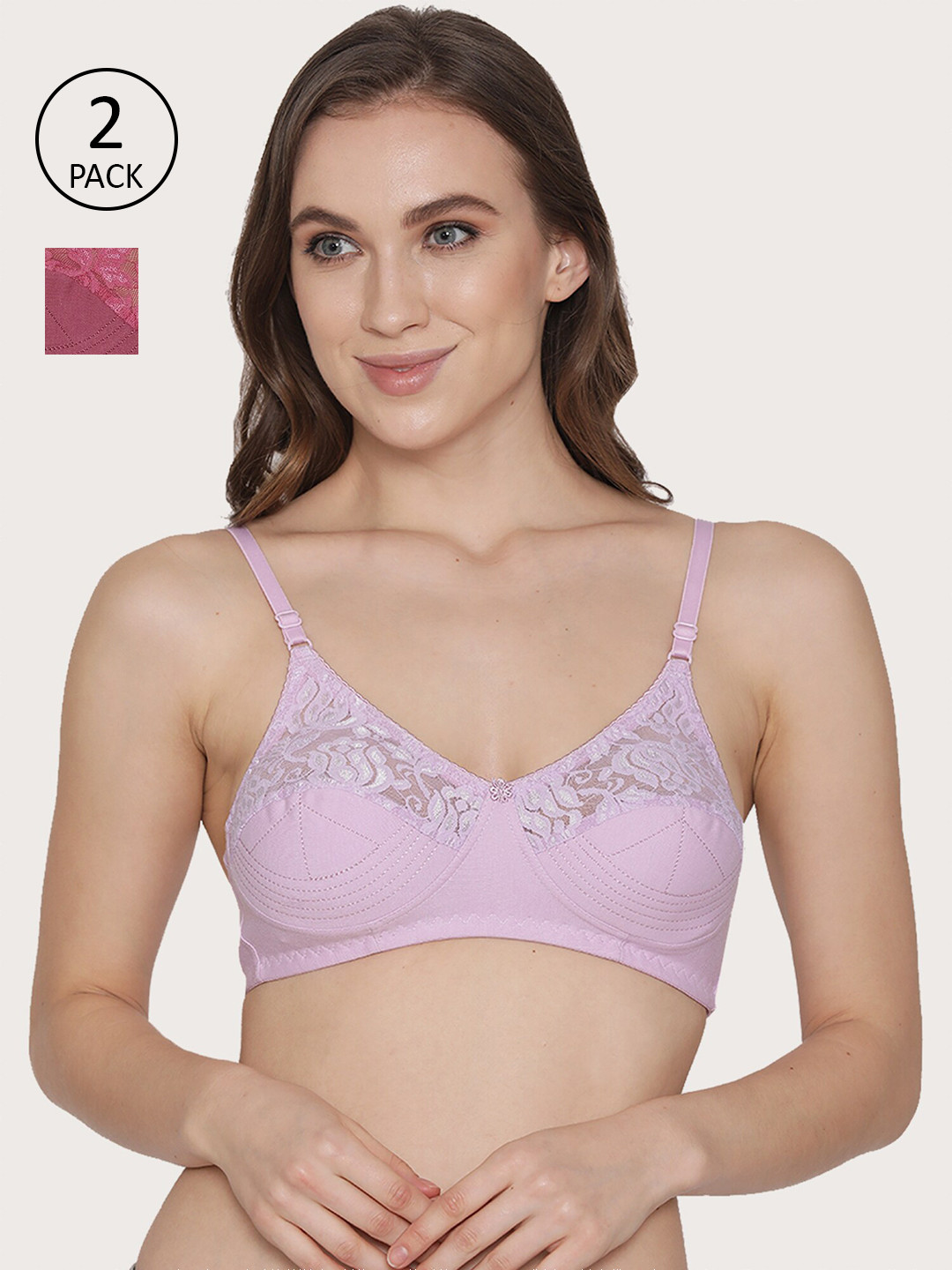 

Kalyani Women Purple & Maroon Pack of 2 Everyday Bra