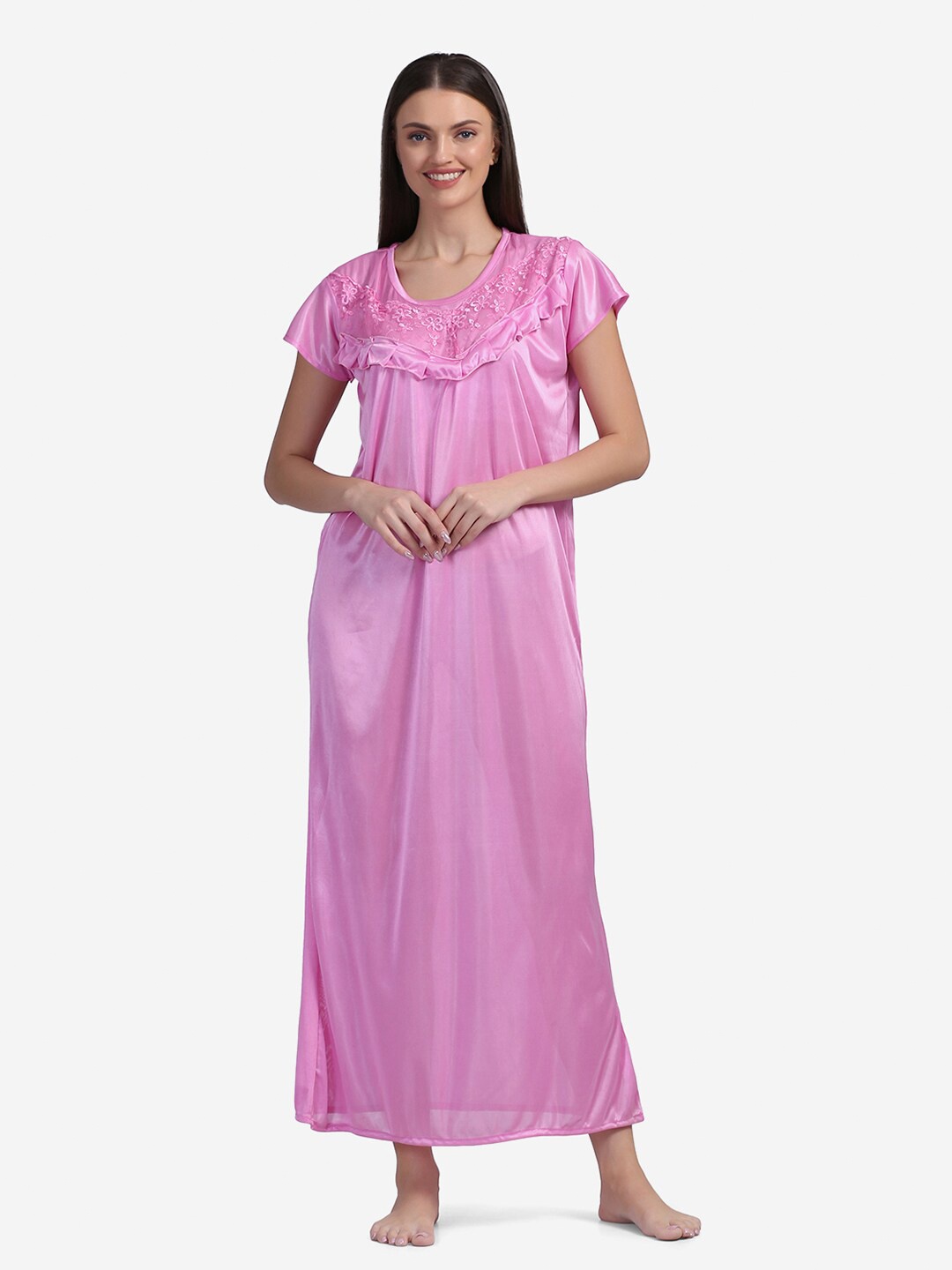 

Sugathari Pink Maxi Nightdress