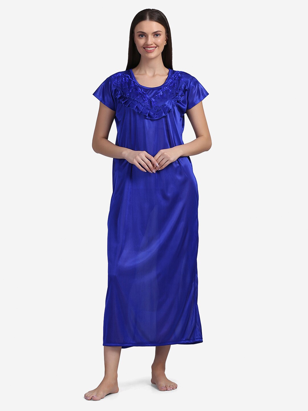 

Sugathari Blue Maxi Nightdress