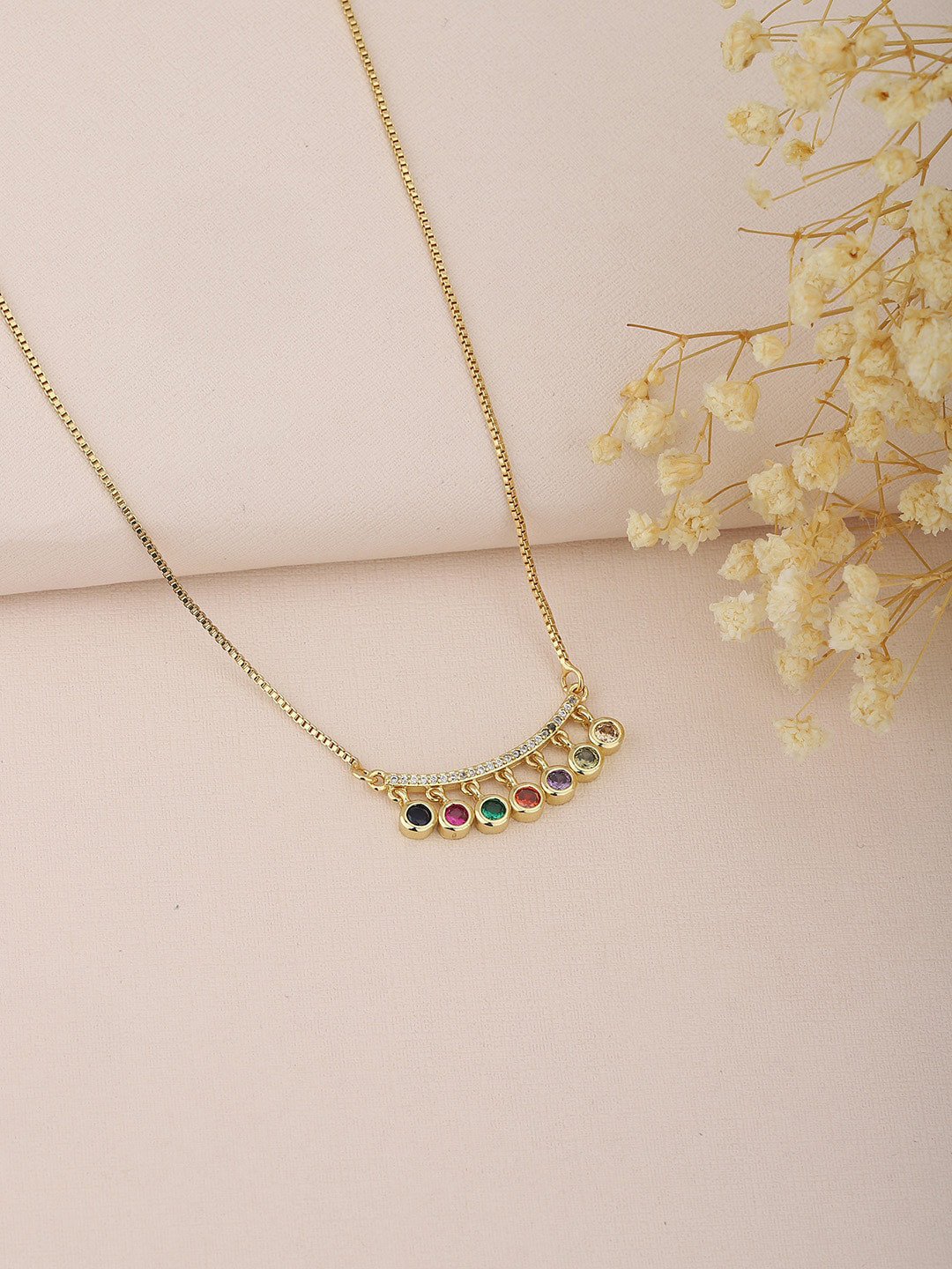 

Carlton London Gold-Plated CZ Studded Necklace