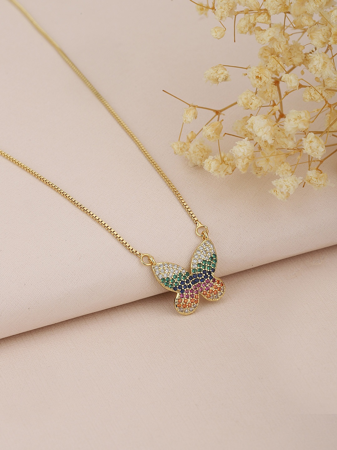 

Carlton London Gold-Plated CZ Studded Necklace