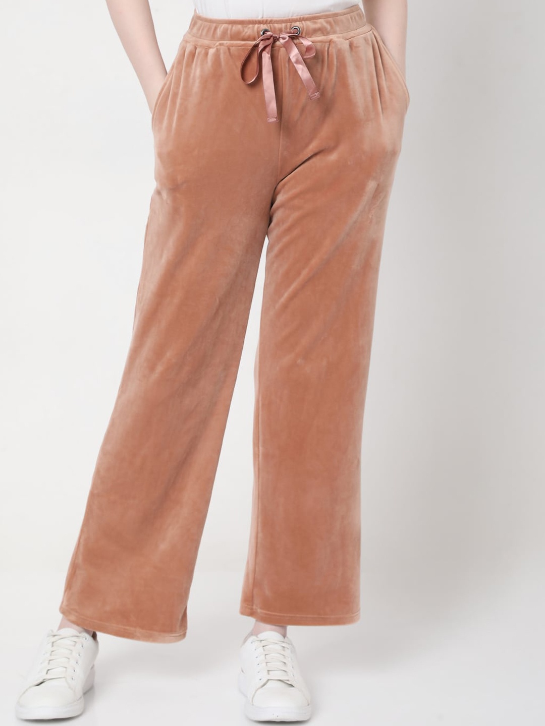 

Vero Moda Women Brown High-Rise Parallel Trousers