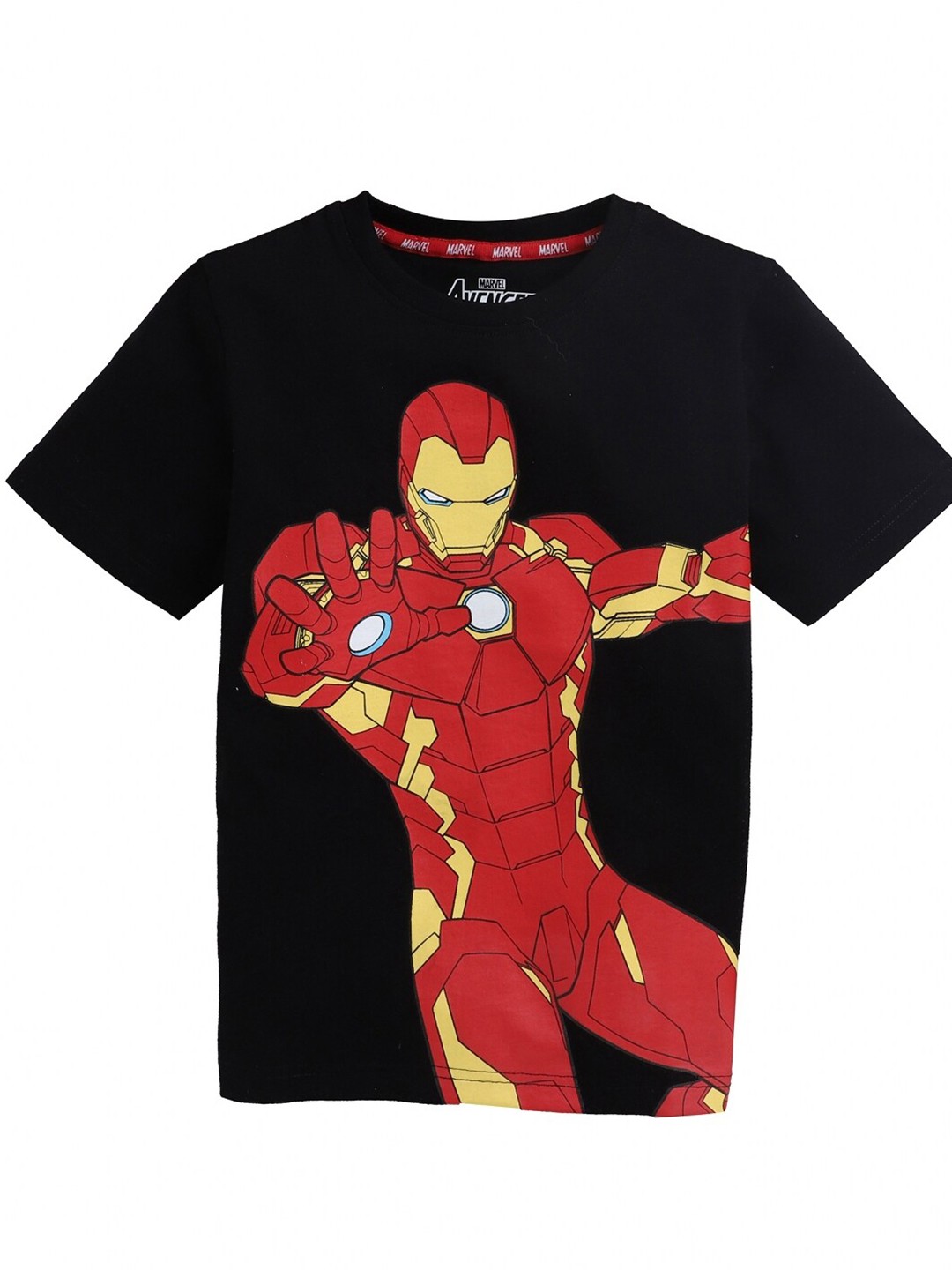 

KINSEY Boys Black & Red Iron Man Printed Bio Finish Pure Cotton T-shirt