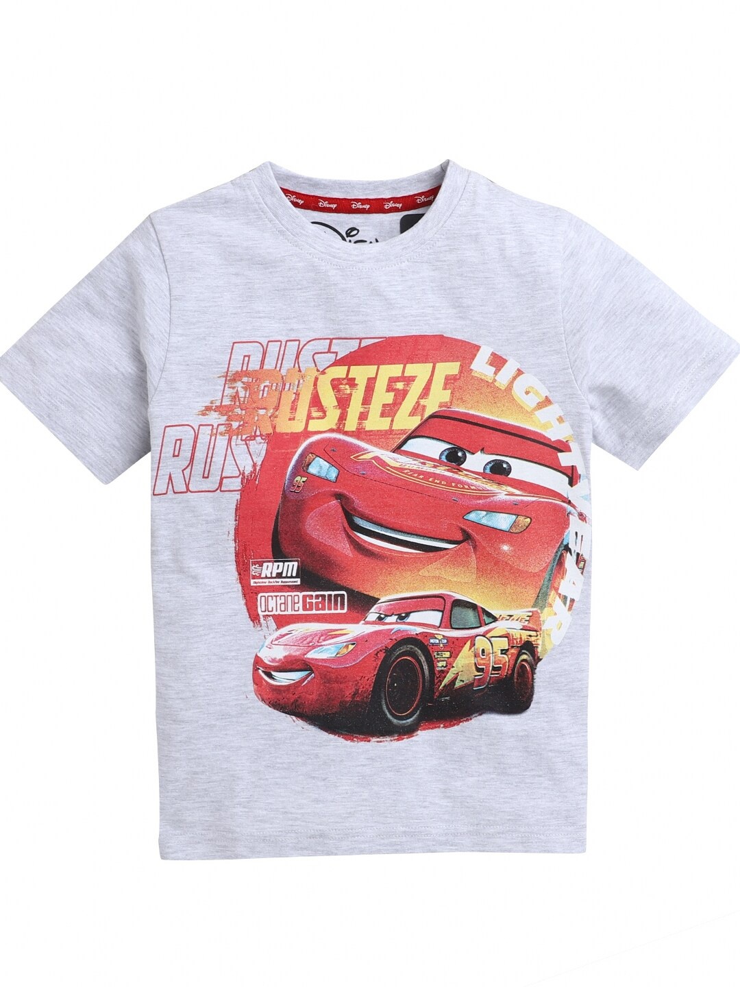 

KINSEY Boys Grey Melange Cars Printed T-shirt