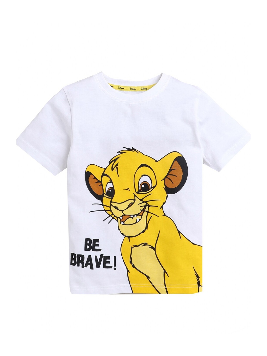 

KINSEY Boys White & Yellow Lion King Printed Pure Cotton Bio Finish T-shirt