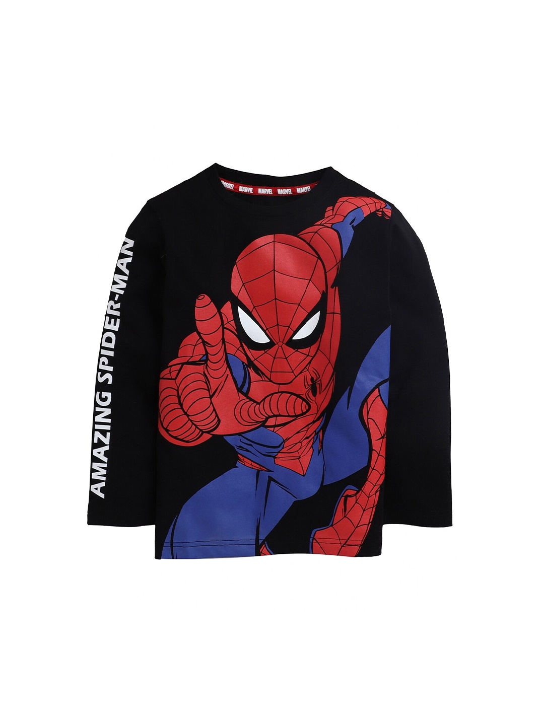 

KINSEY Boys Black Spider-Man Printed Bio Finish T-shirt