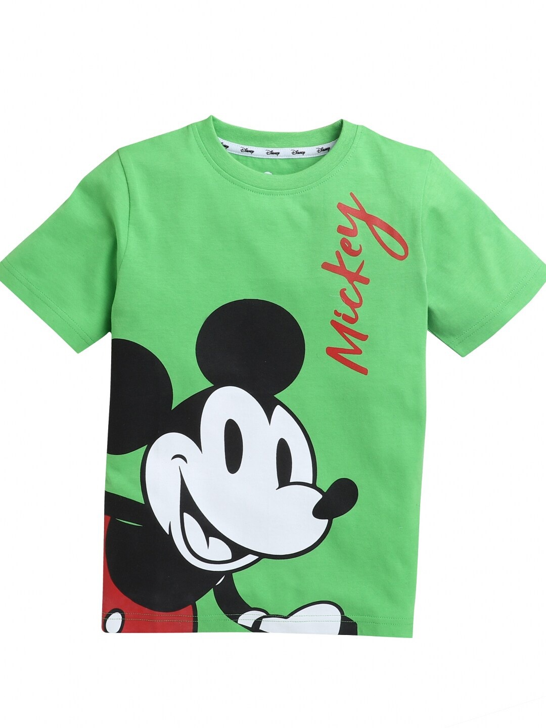 

KINSEY Boys Green Mickey Mouse Printed Bio Finish Applique T-shirt
