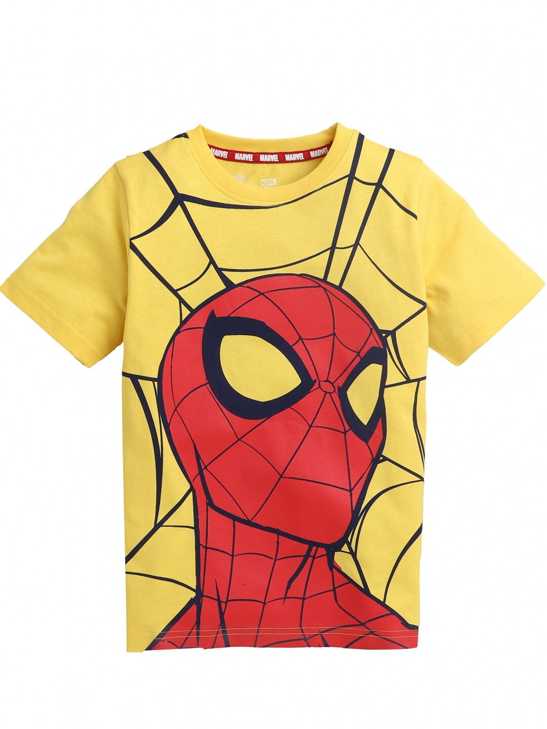 

KINSEY Boys Yellow & Black Spiderman Printed Bio Finish Cotton T-shirt