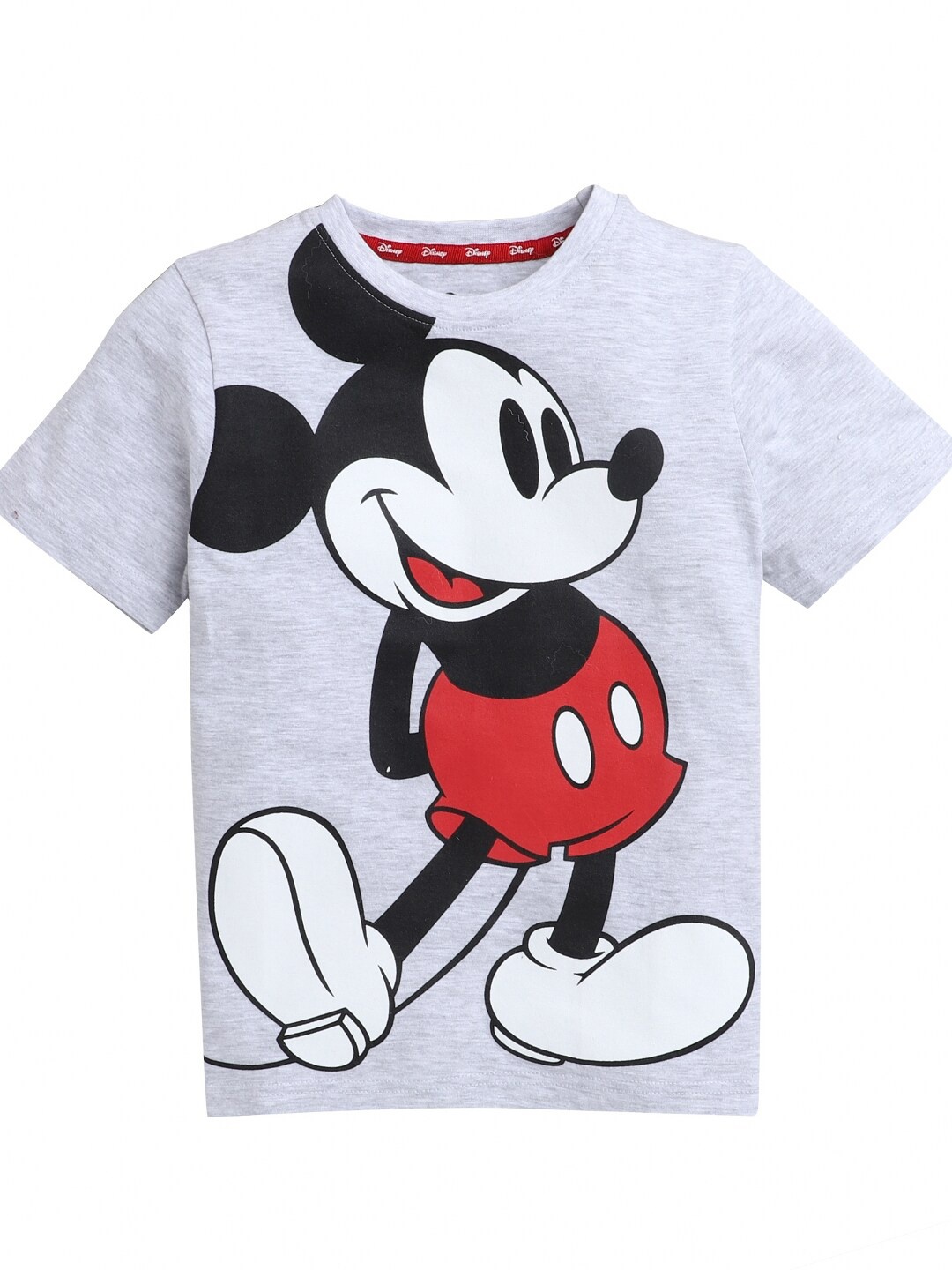 

KINSEY Boys Grey Melange Mickey Mouse Printed T-shirt