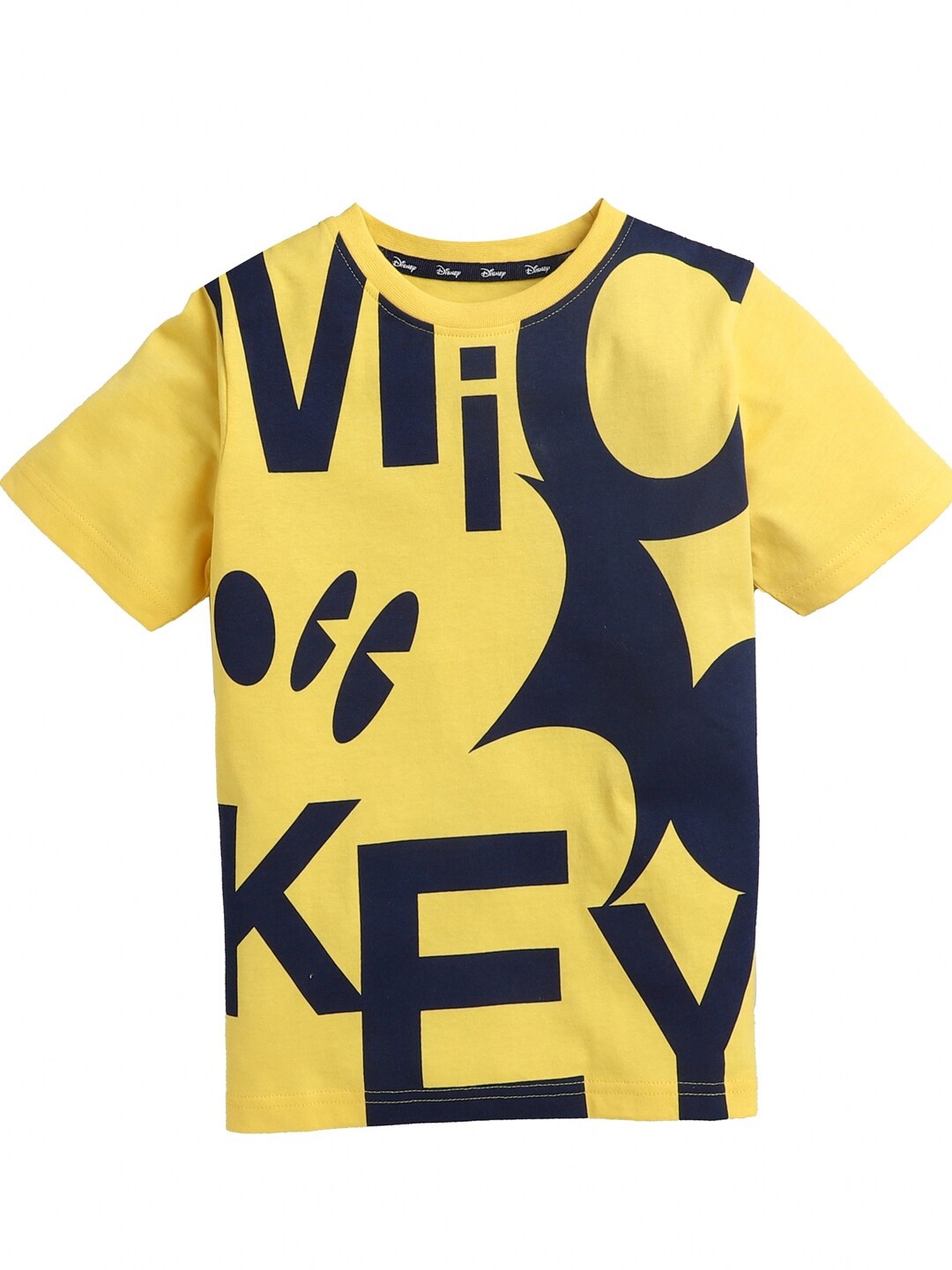 

KINSEY Boys Yellow Mickey Mouse Printed Bio Finish T-shirt