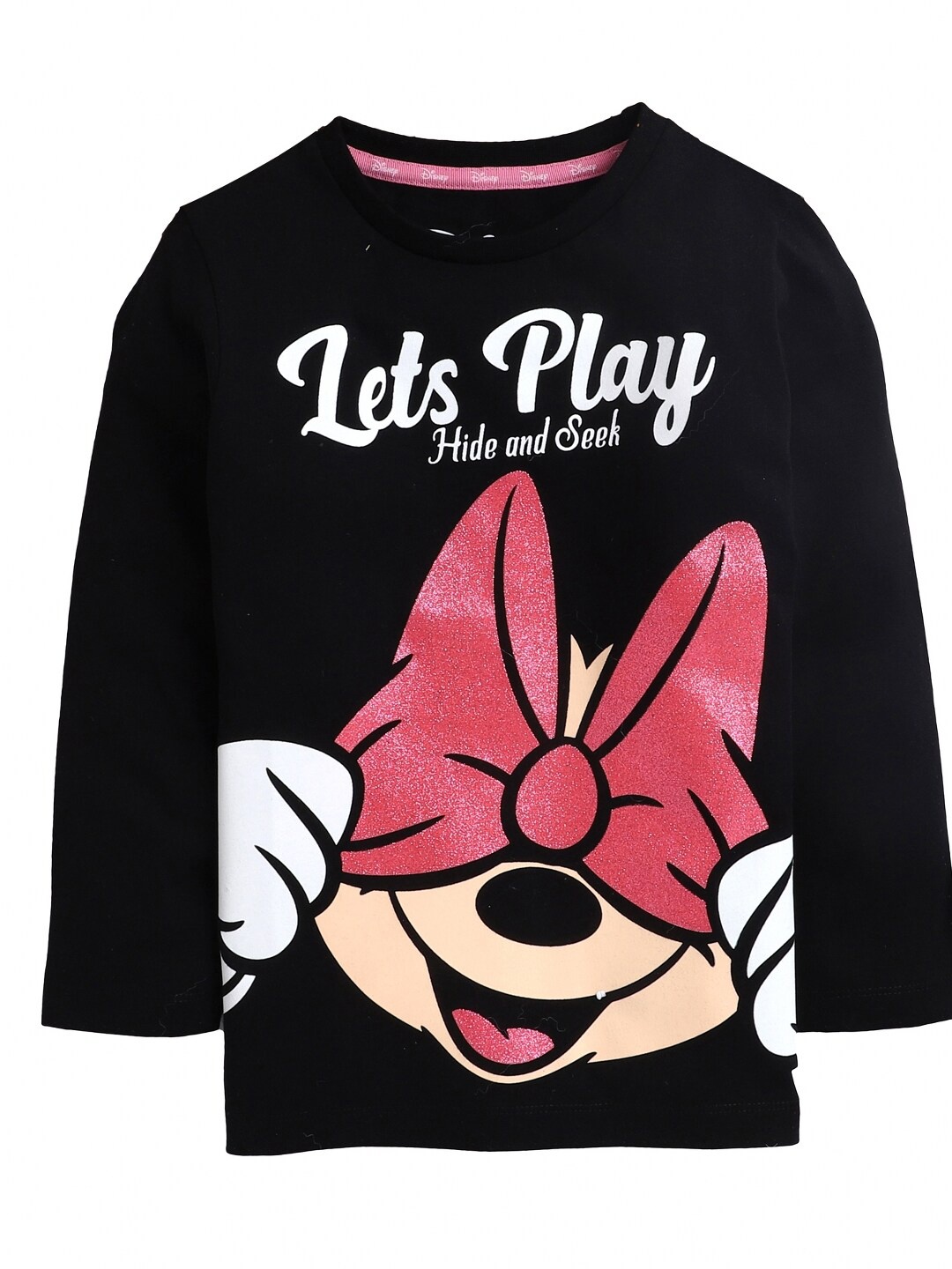 

KINSEY Girls Black & Pink Minnie Mouse Printed Bio Finish T-shirt