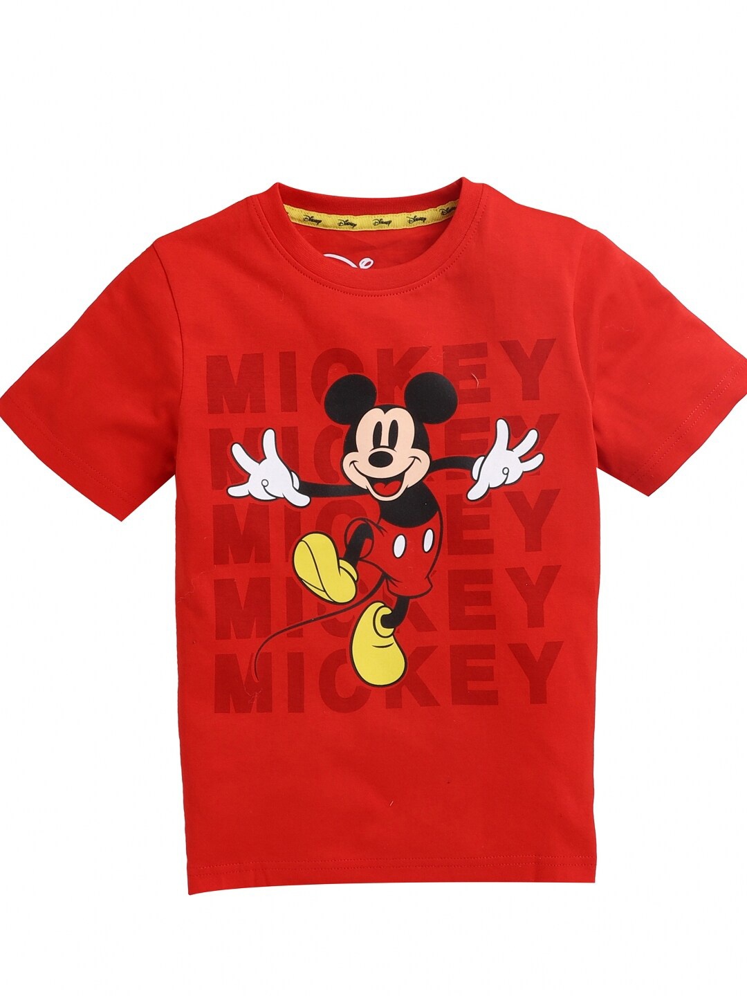 

KINSEY Boys Red Mickey Mouse Printed Finish T-shirt