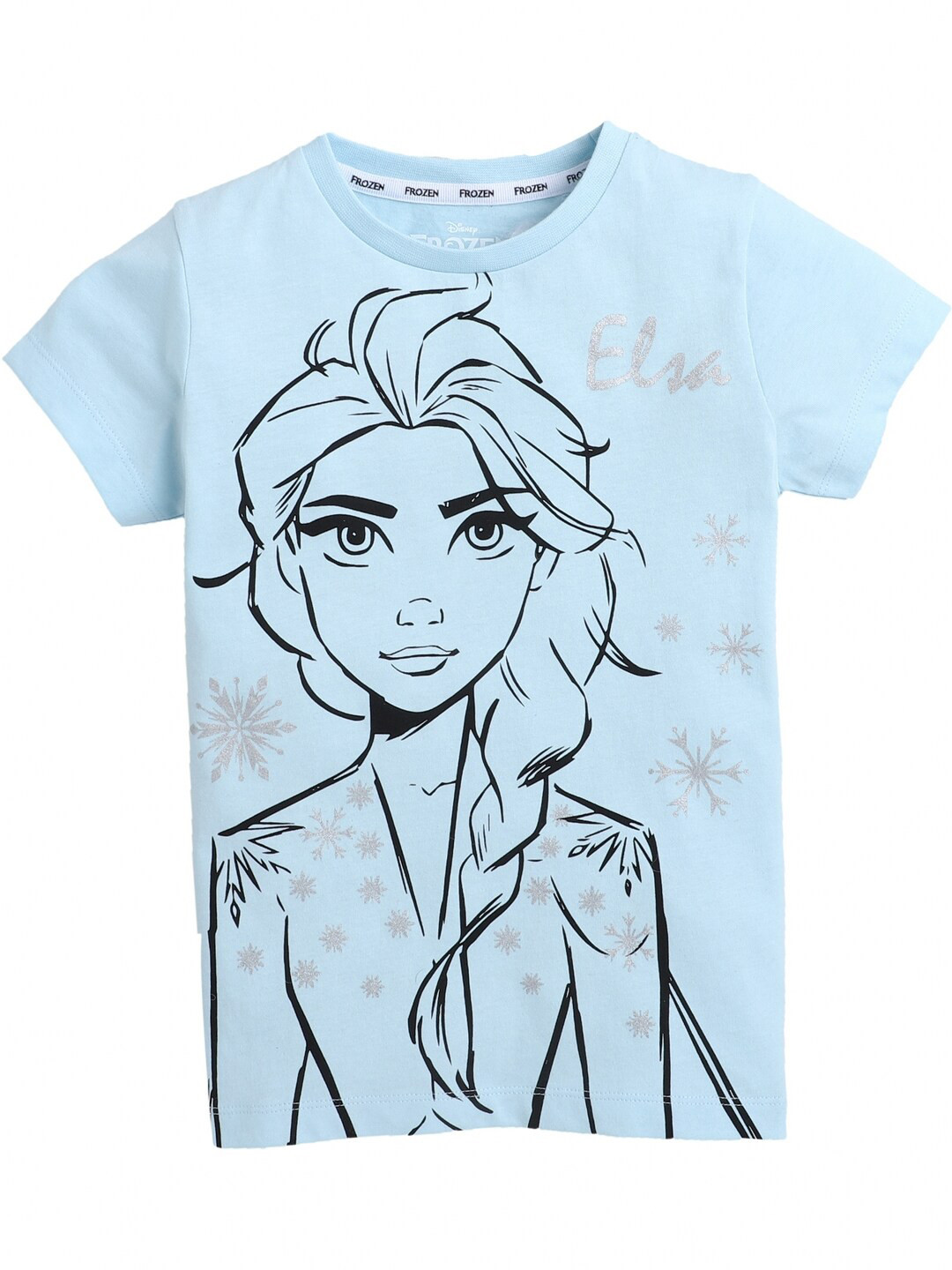 

KINSEY Girls Blue & Blue Elsa Printed Bio Finish Pure Cotton T-shirt