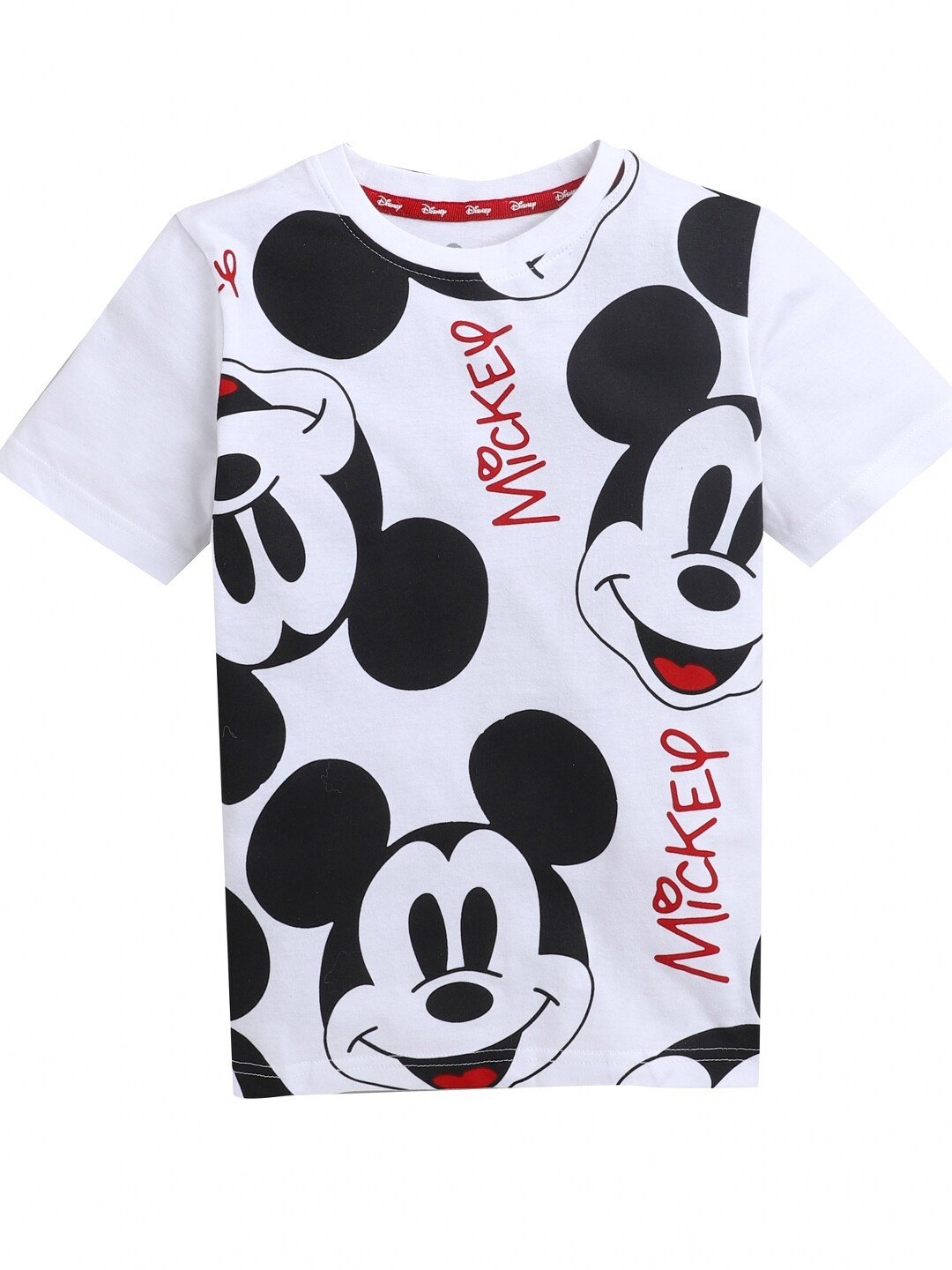 

KINSEY Boys White Mickey Mouse Printed Bio Finish T-shirt