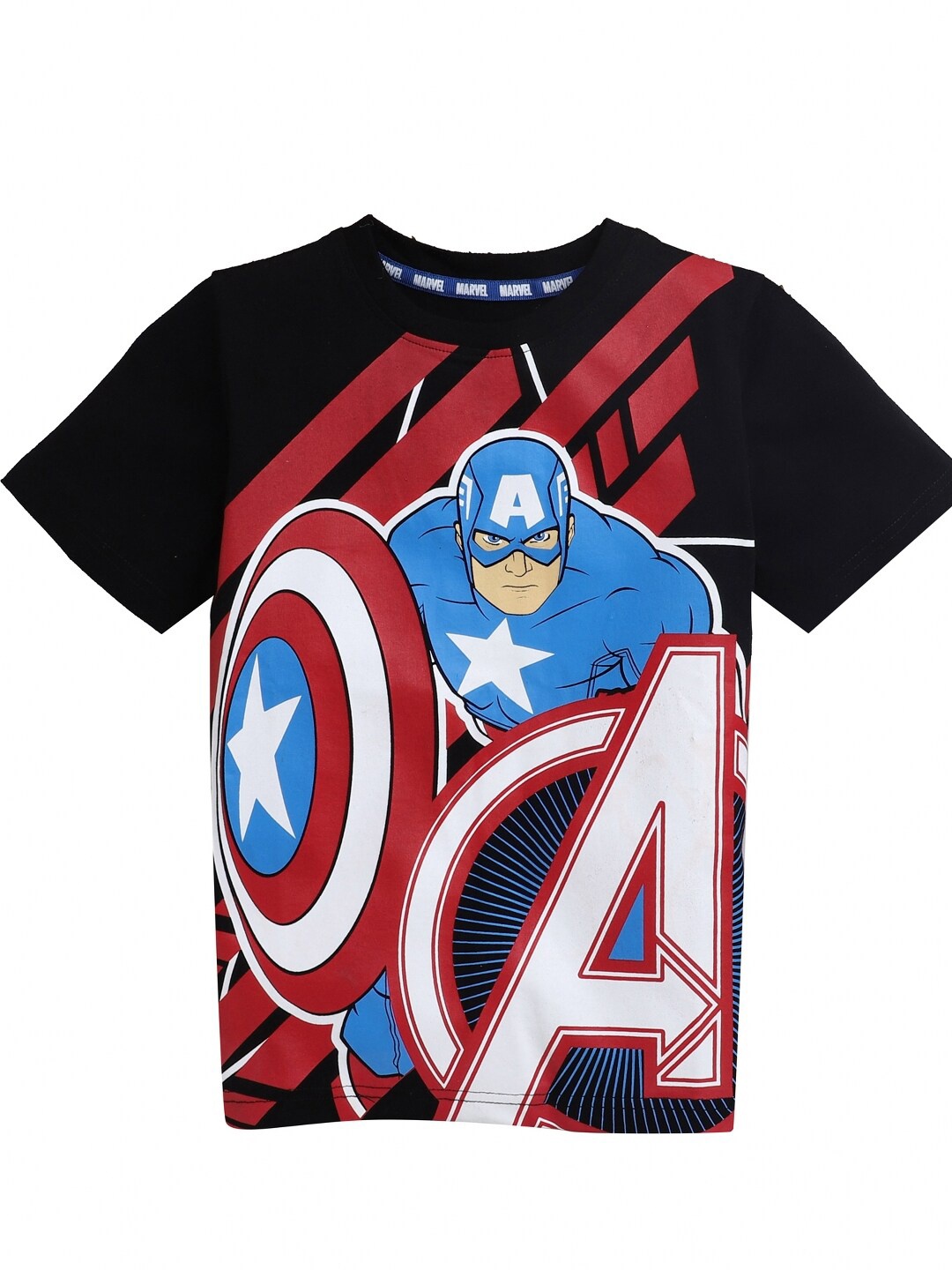 

KINSEY Boys Black & White Avengers Printed Pure Cotton T-shirt