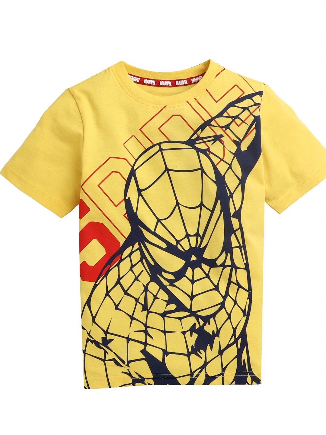 

KINSEY Boys Yellow & Black Spider-Man Printed Bio Finish T-shirt