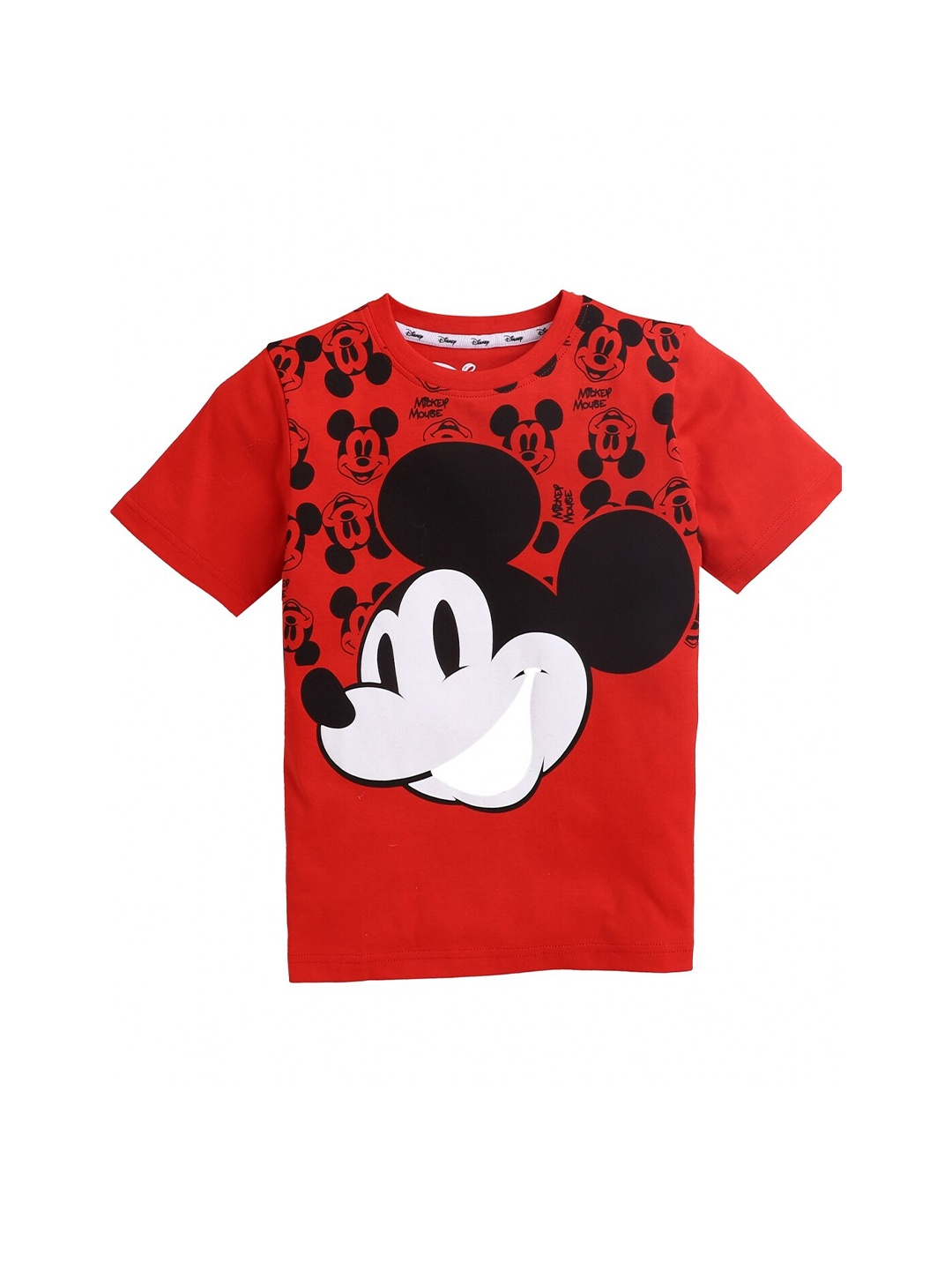 

KINSEY Boys Red & Black Mickey Mouse Printed Bio Finish T-shirt