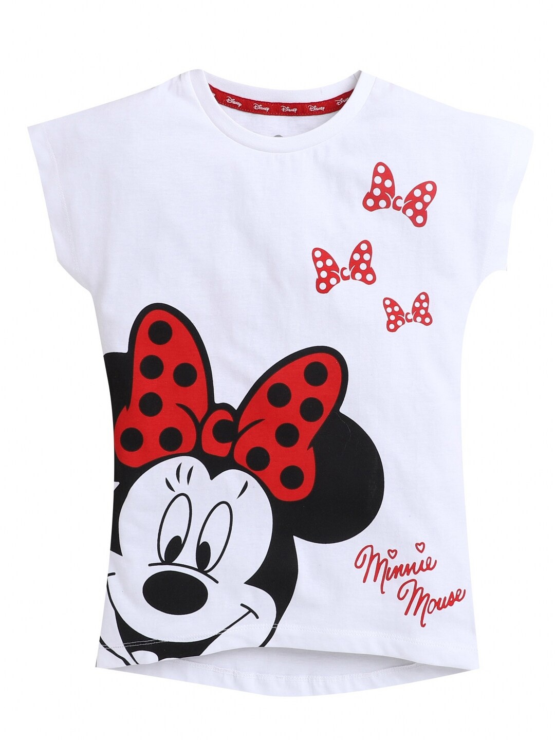 

KINSEY Girls White & Red Minnie Mouse Printed Bio Finish T-shirt