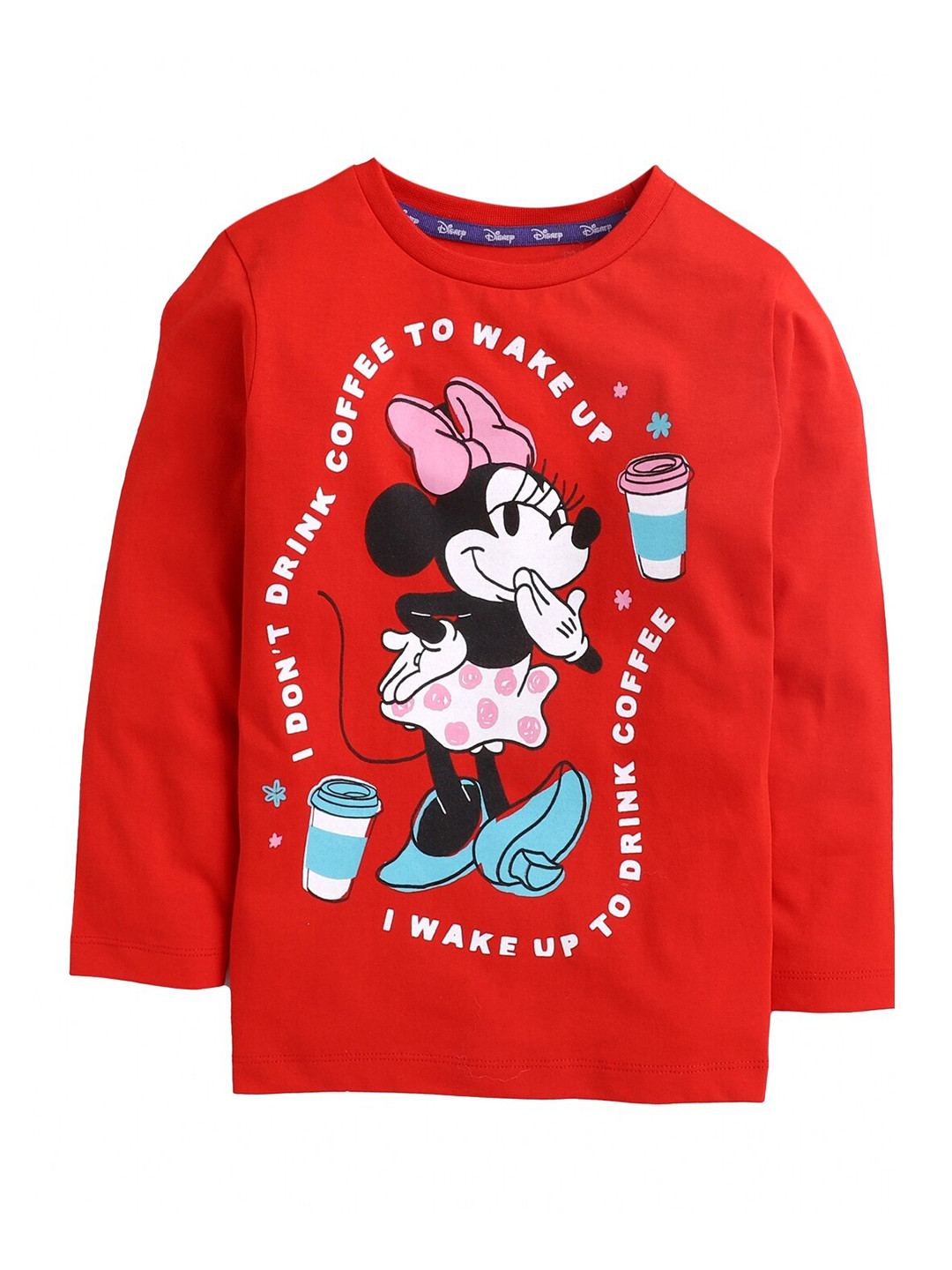 

KINSEY Girls Red Minnie Mouse Printed Bio Finish T-shirt