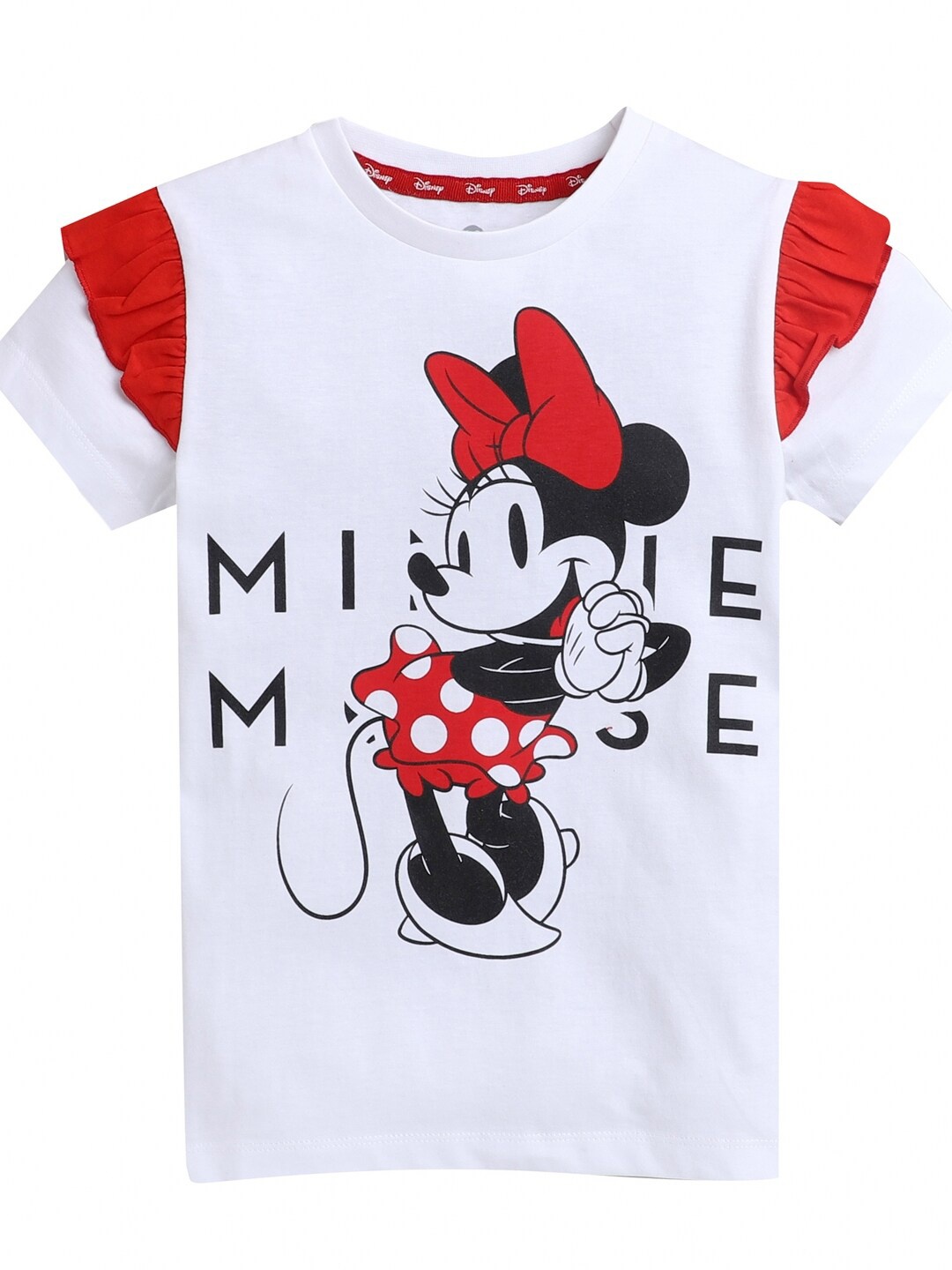 

KINSEY Girls White & Red Minnie Mouse Printed Bio Finish T-shirt