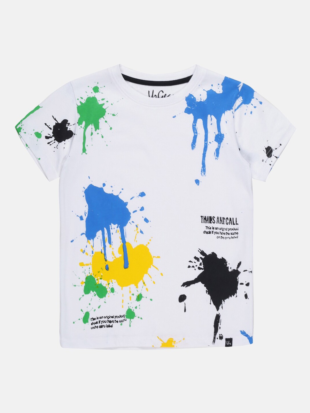 

UrGear Boys White Printed Pockets T-shirt