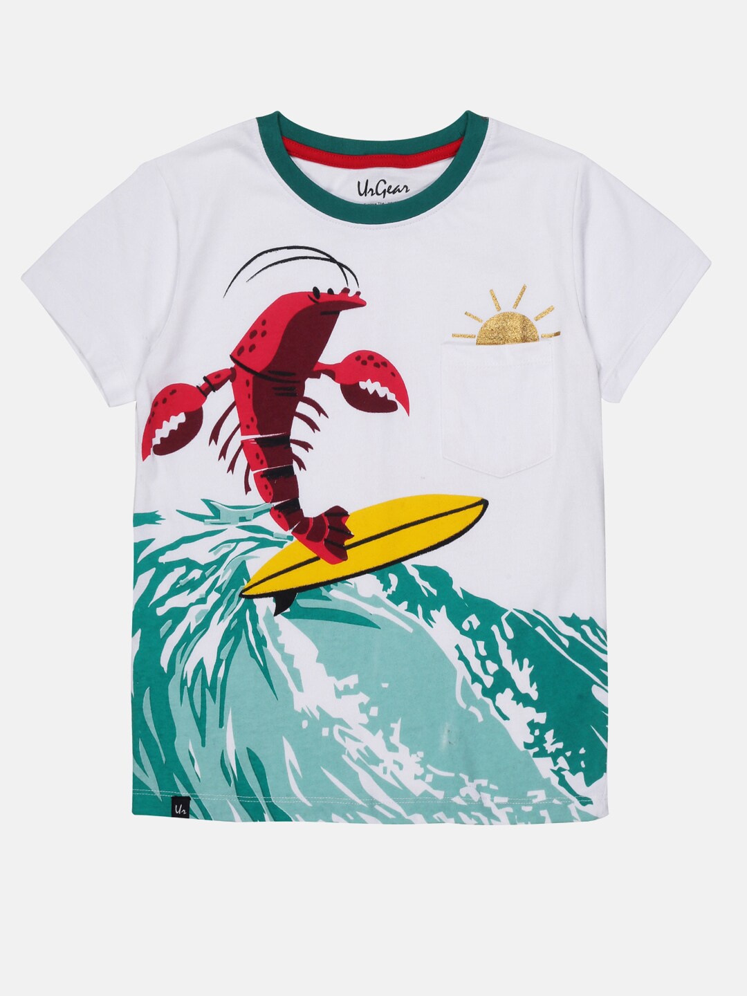 

UrGear Boys White Graphic Printed T-shirt