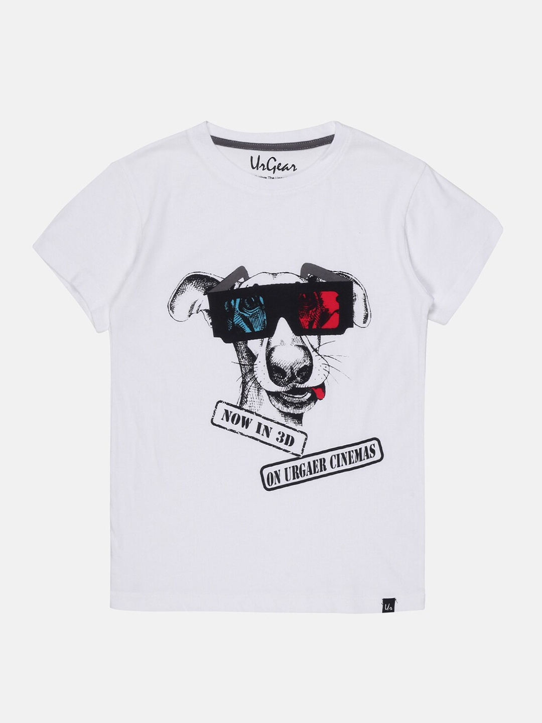 

UrGear Boys White & Black Printed Running T-shirt