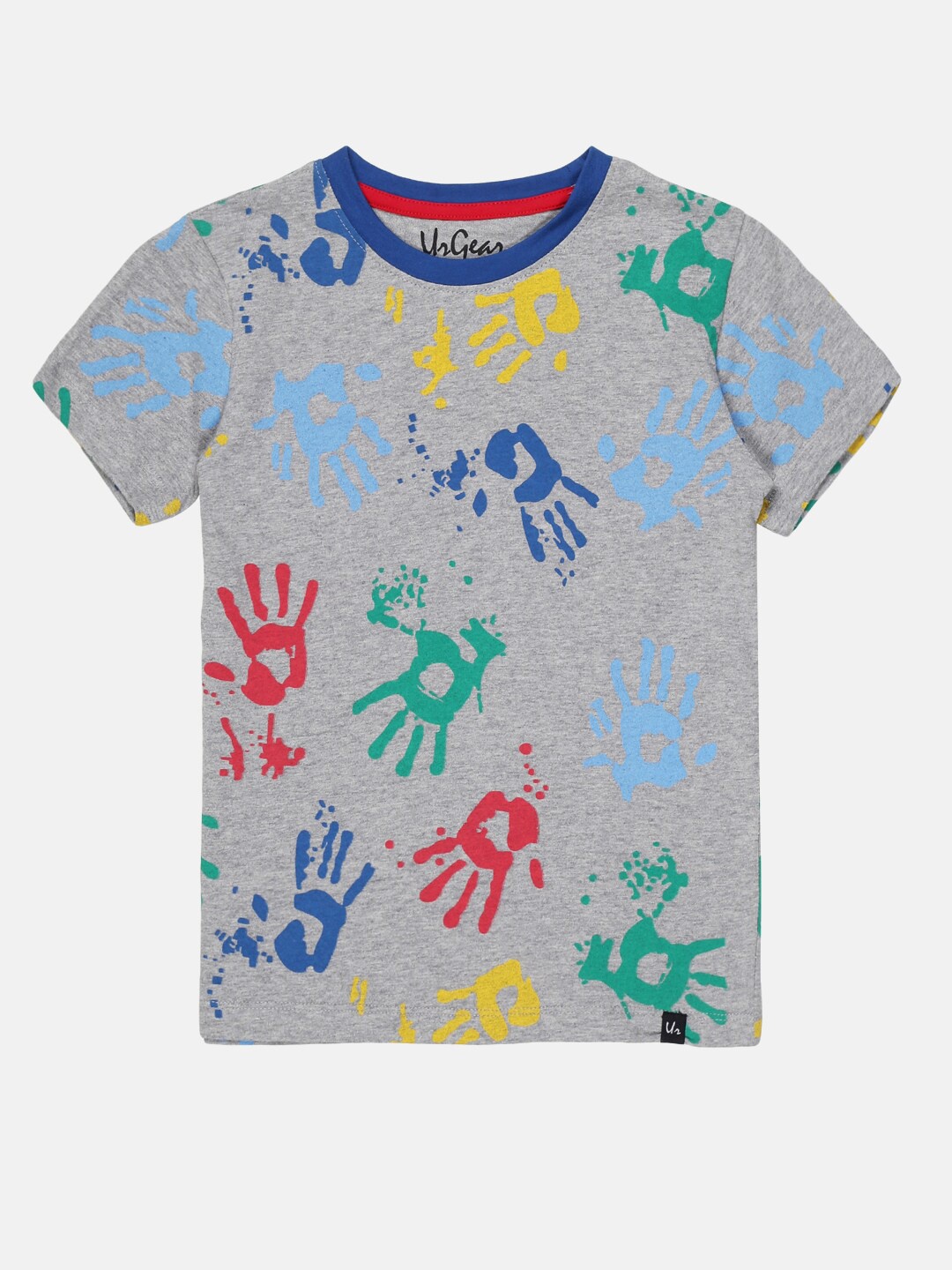 

UrGear Boys Grey Melange Printed Pockets T-shirt