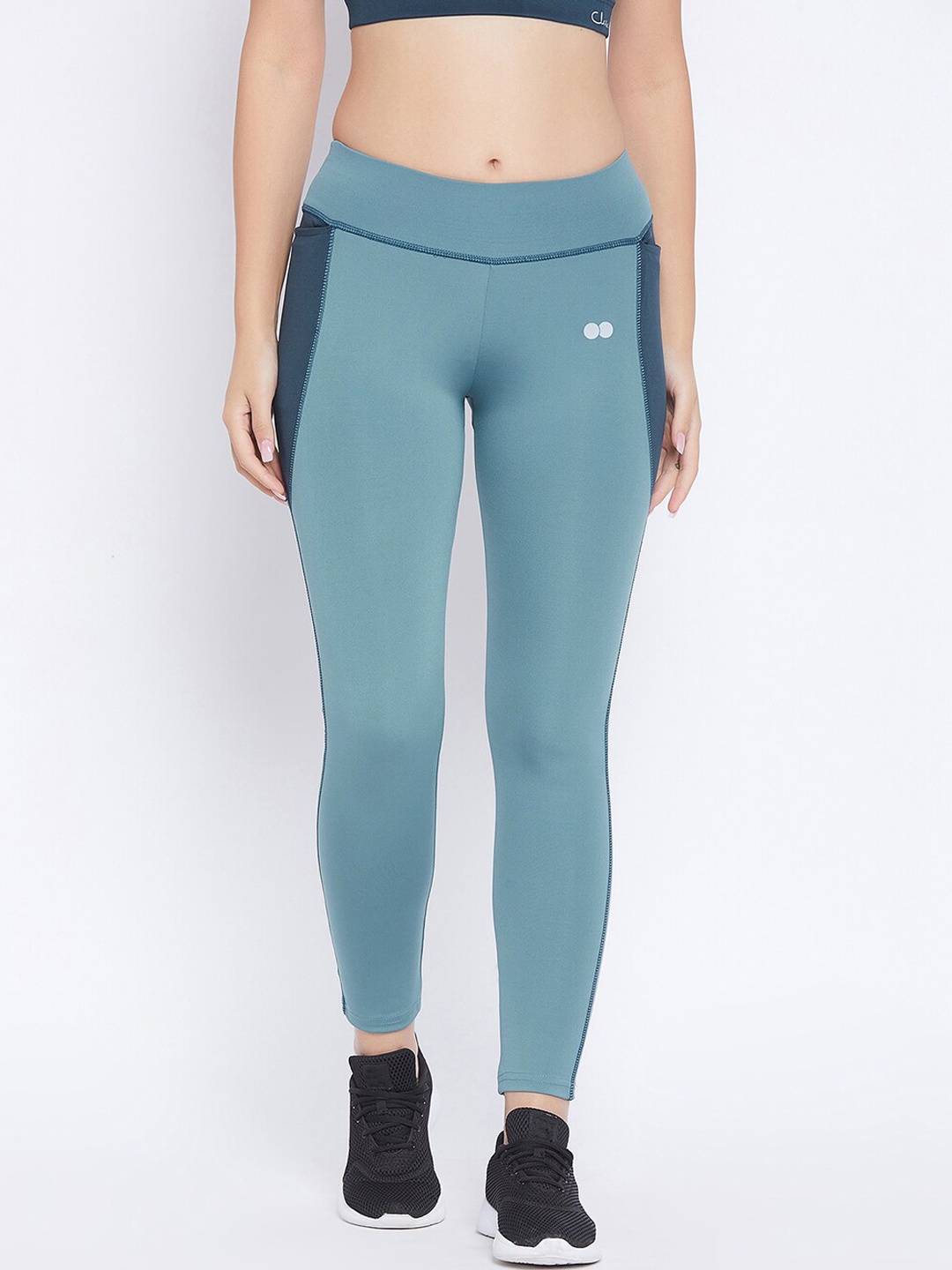 

Clovia Women Blue Solid Snug Fit Ankle Length Tights