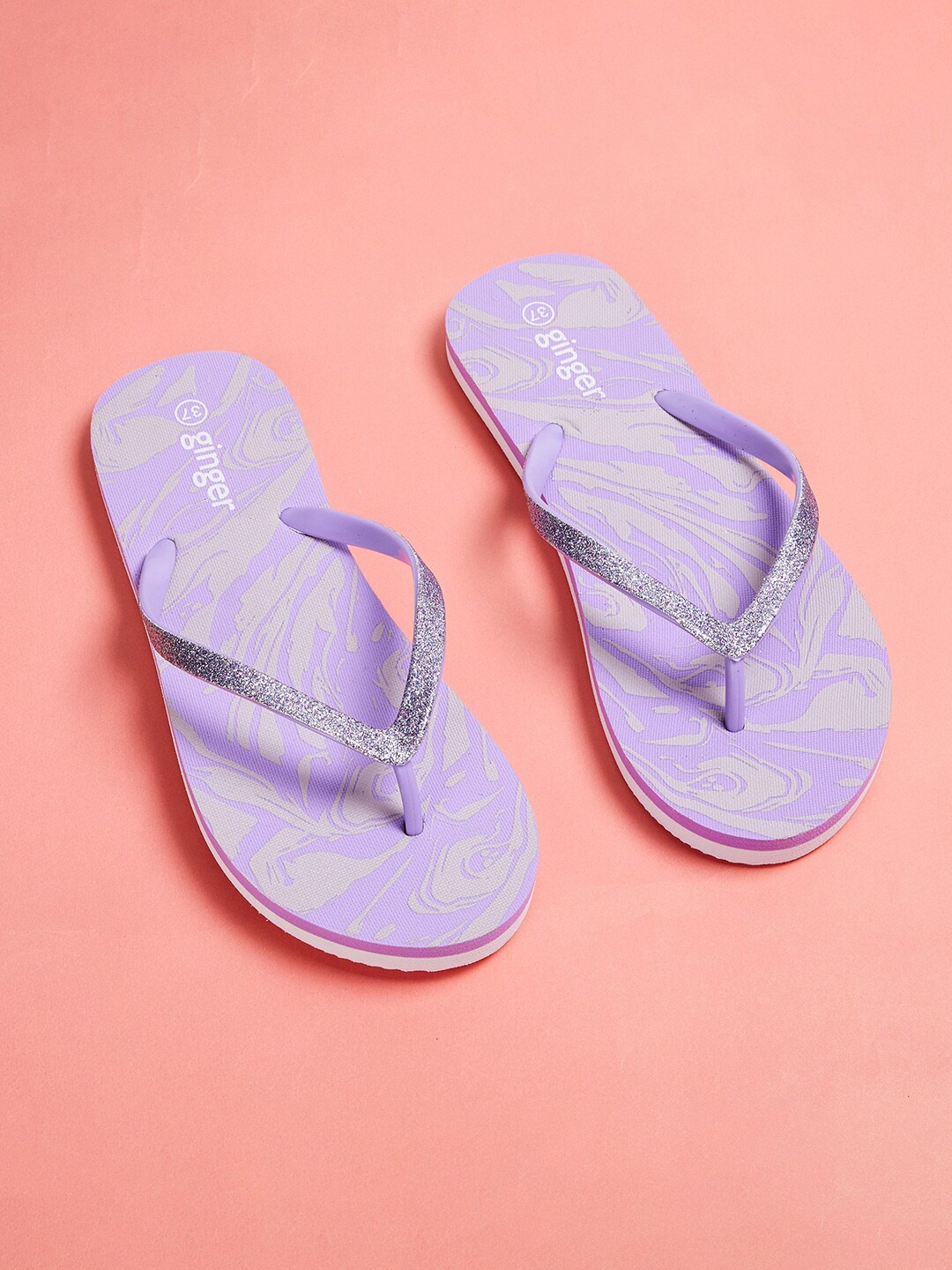 

Ginger by Lifestyle Women Purple Printed Thong Flip-Flops