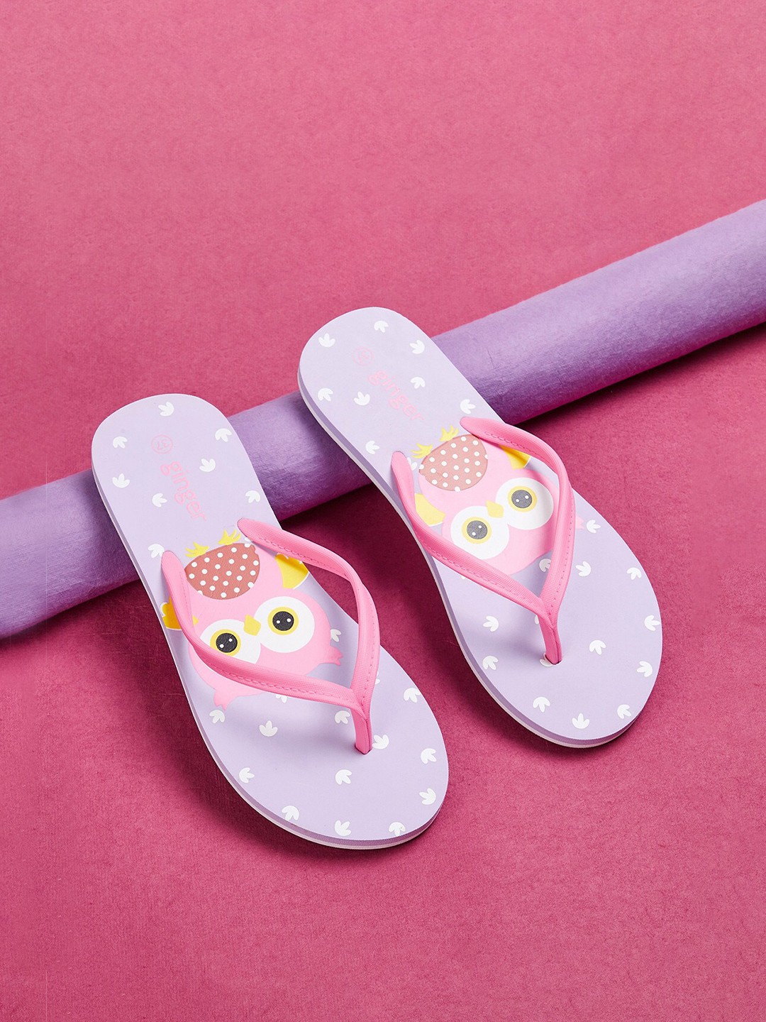 

Ginger by Lifestyle Women Purple & Pink Printed Thong Flip-Flops