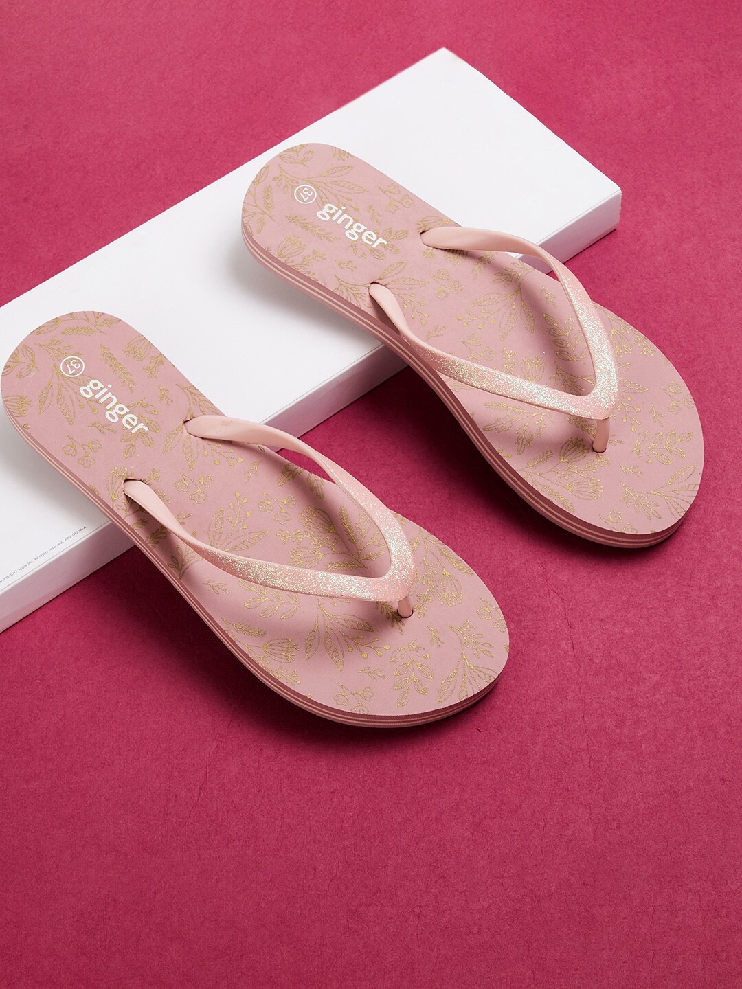 

Ginger by Lifestyle Women Pink Printed Thong Flip-Flops