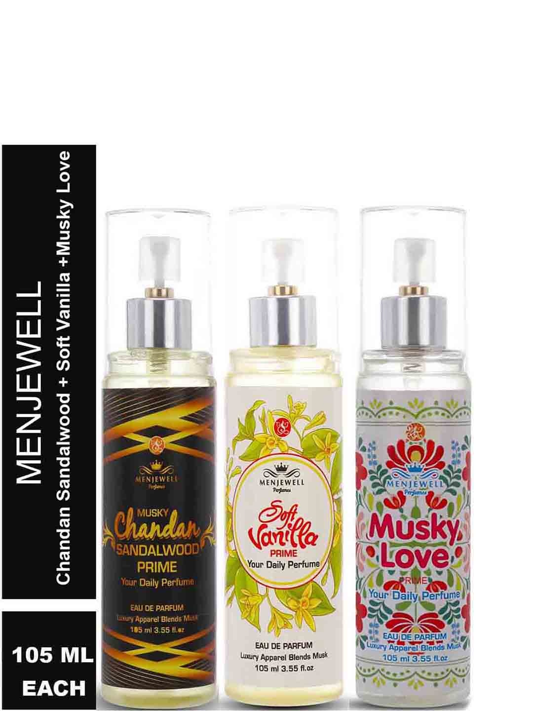 

Menjewell Men Pack Of 3 Perfumes 315 ml, Transparent