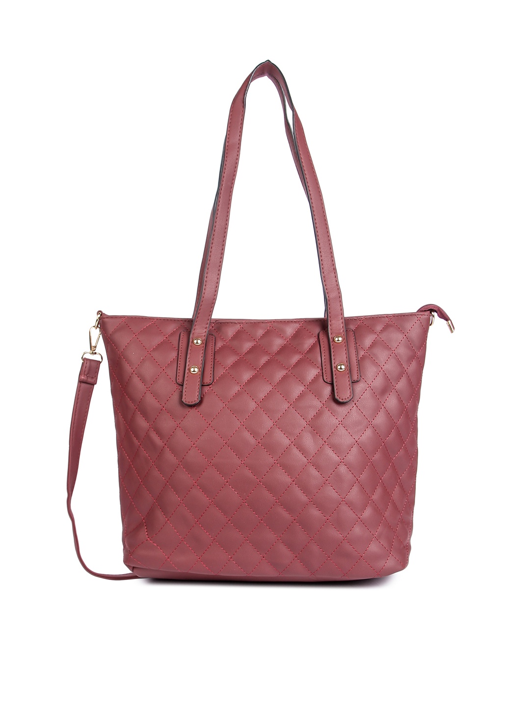 

Pez dorado Maroon Textured Shopper Shoulder Bag with Quilted