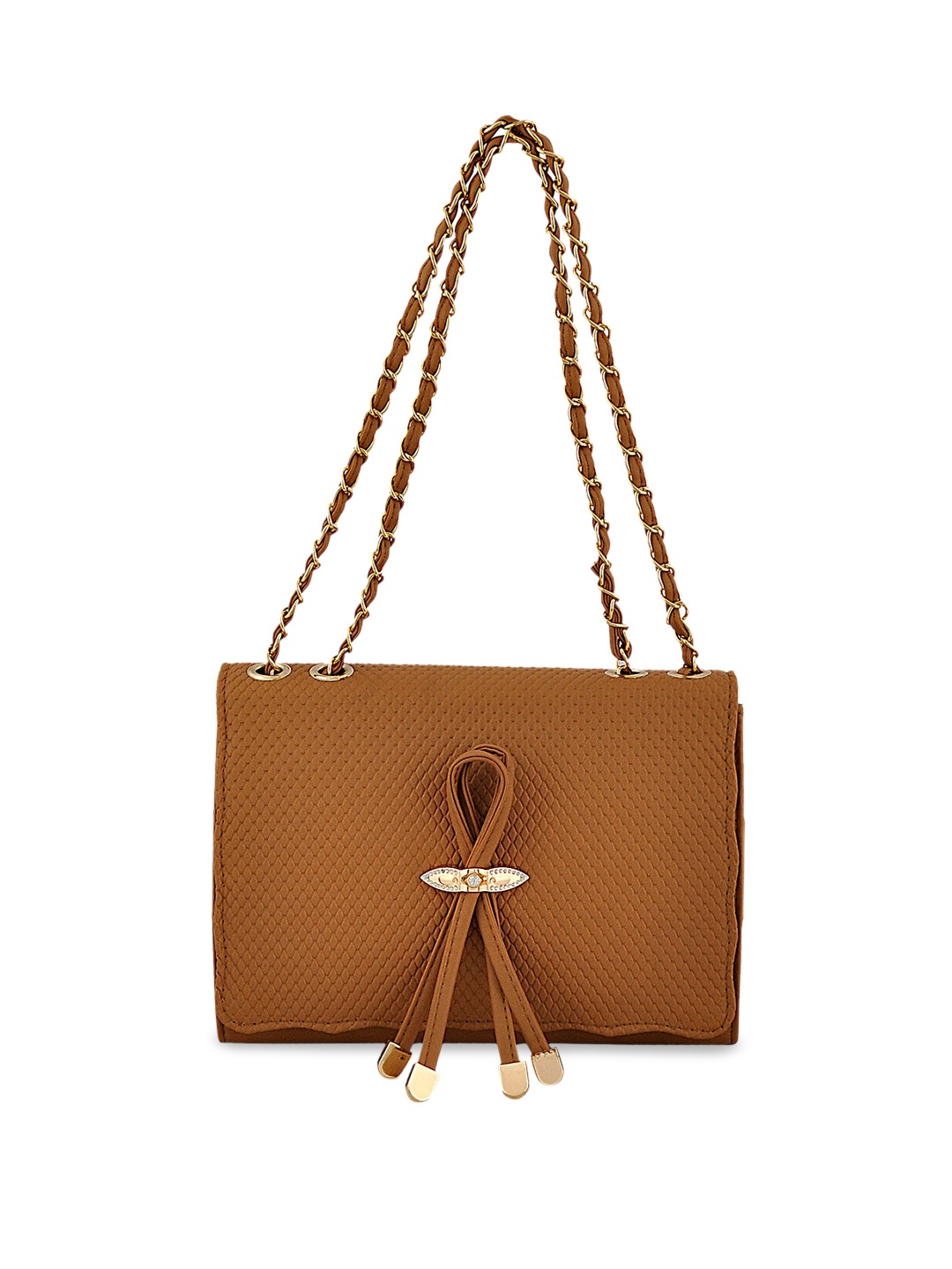 

Pez dorado Brown Textured Structured Shoulder Bag