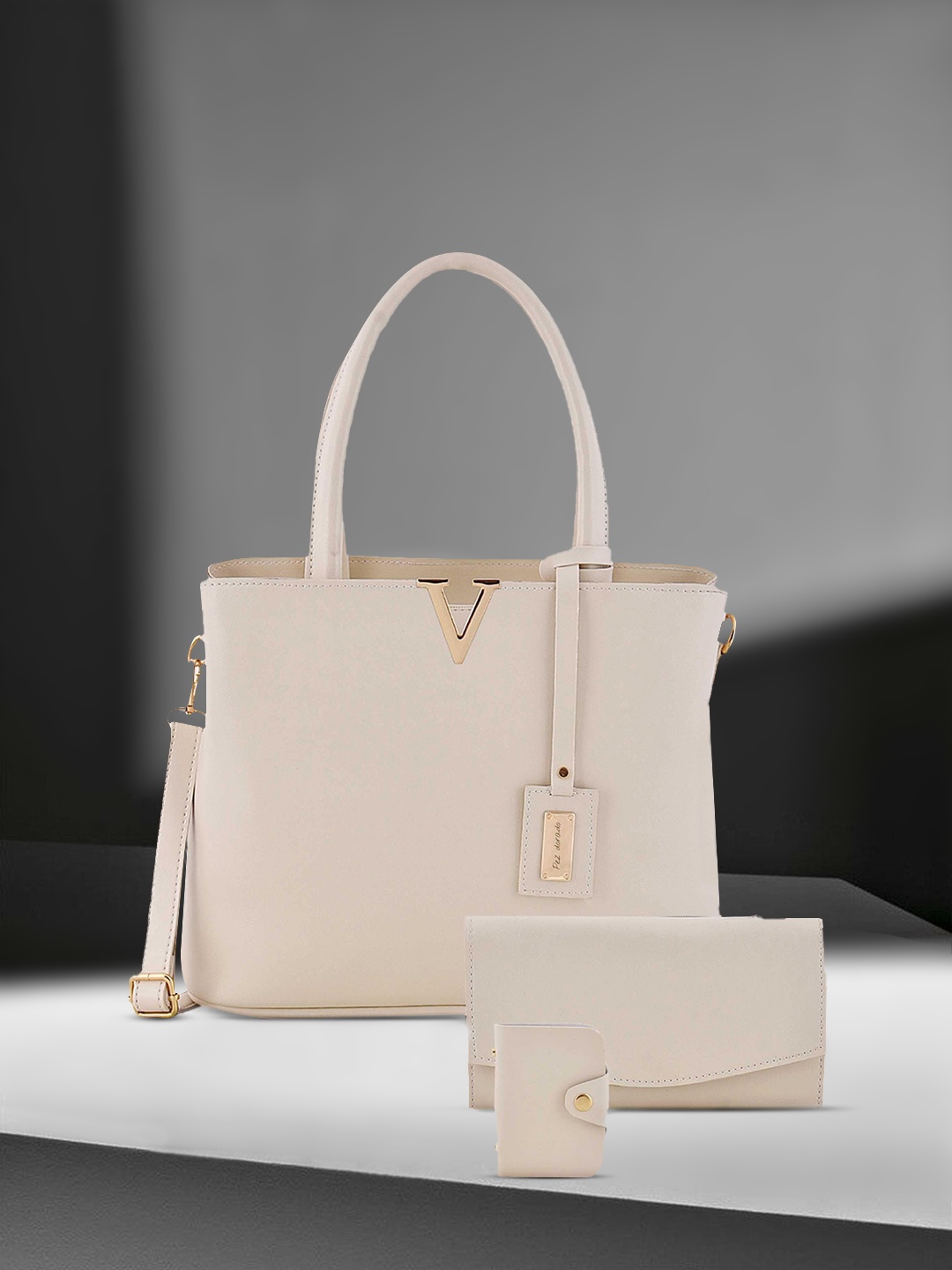 

Pez dorado Beige Oversized Structured Handheld Bag