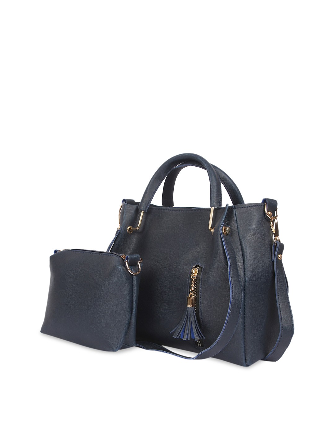 

Pez dorado Blue Structured Handheld Bag with Tasselled